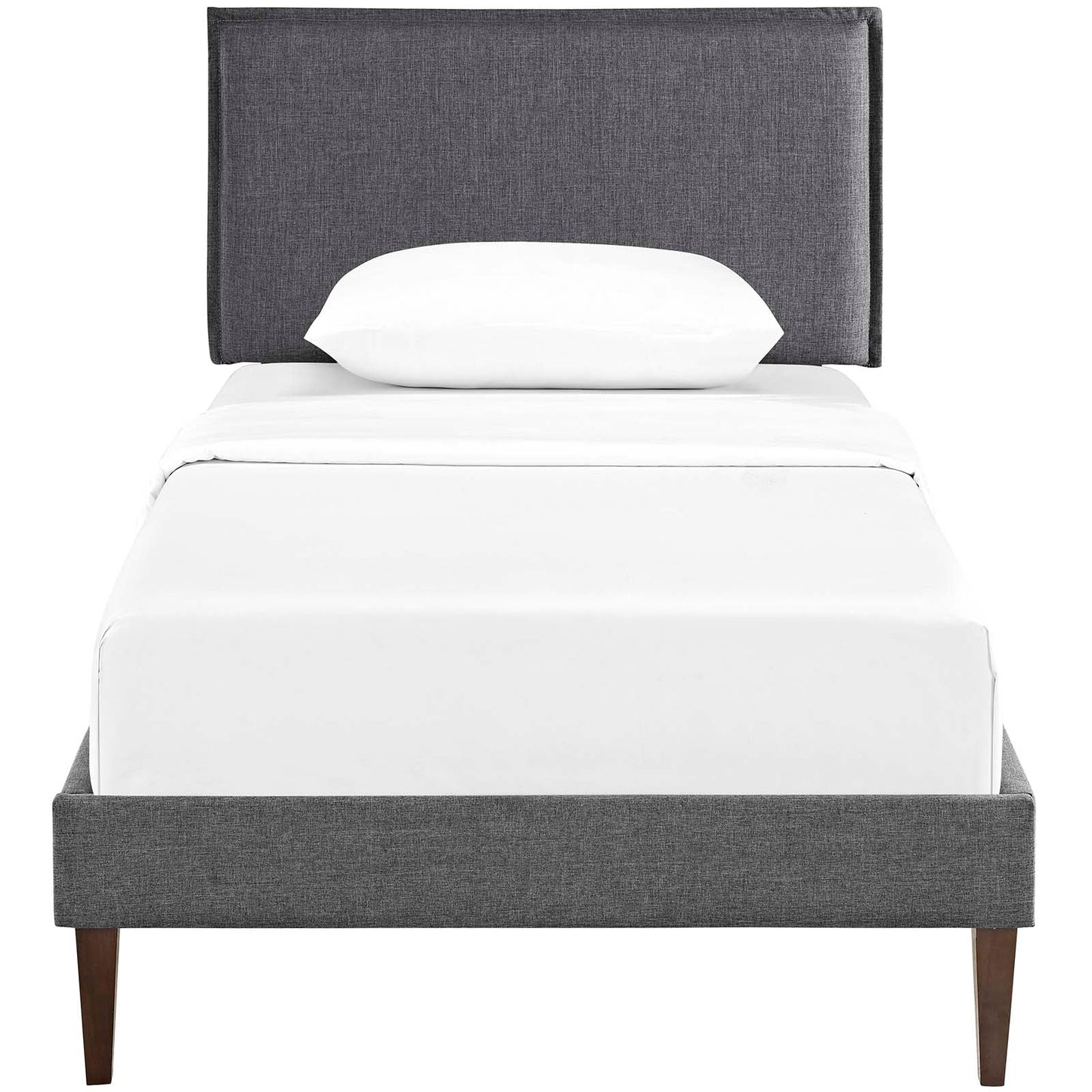 Amaris Fabric Twin Platform Bed with Squared Tapered Legs by Modway