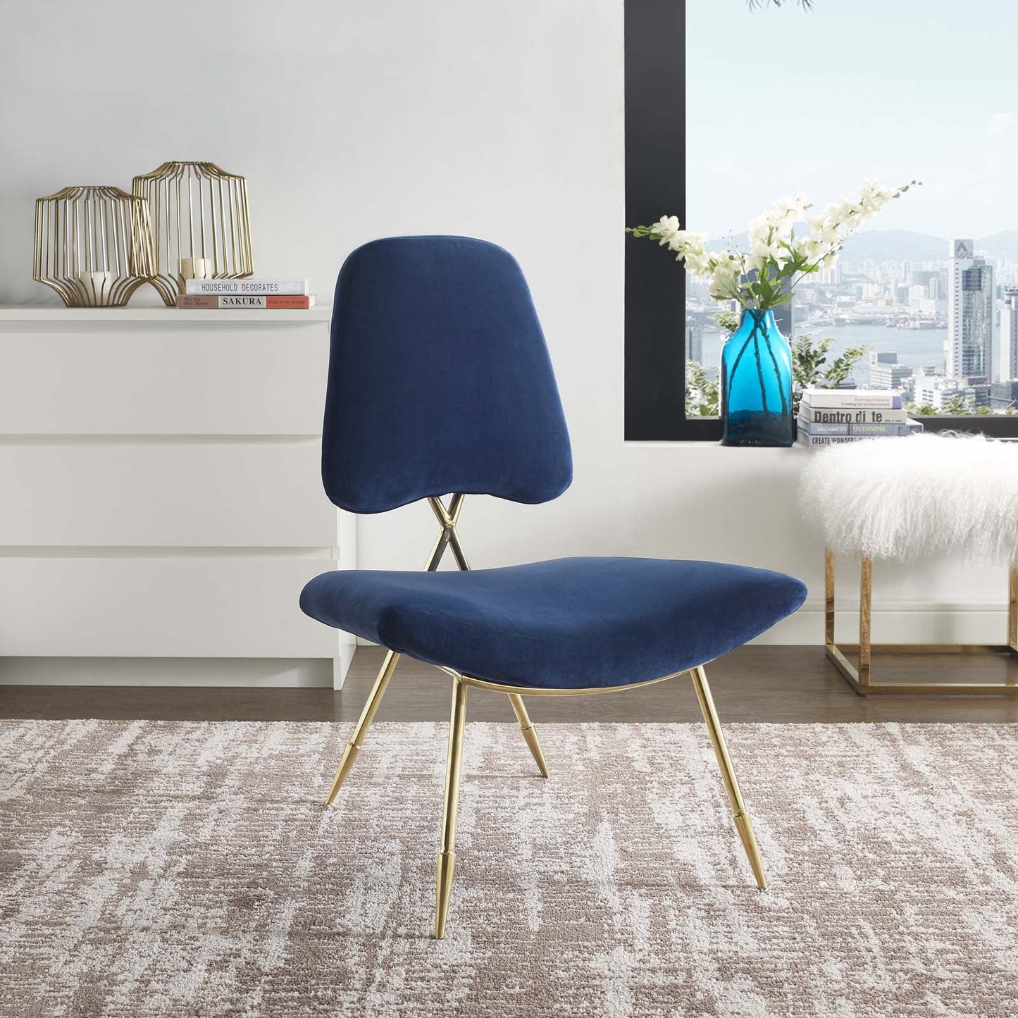 Ponder Performance Velvet Lounge Chair by Modway