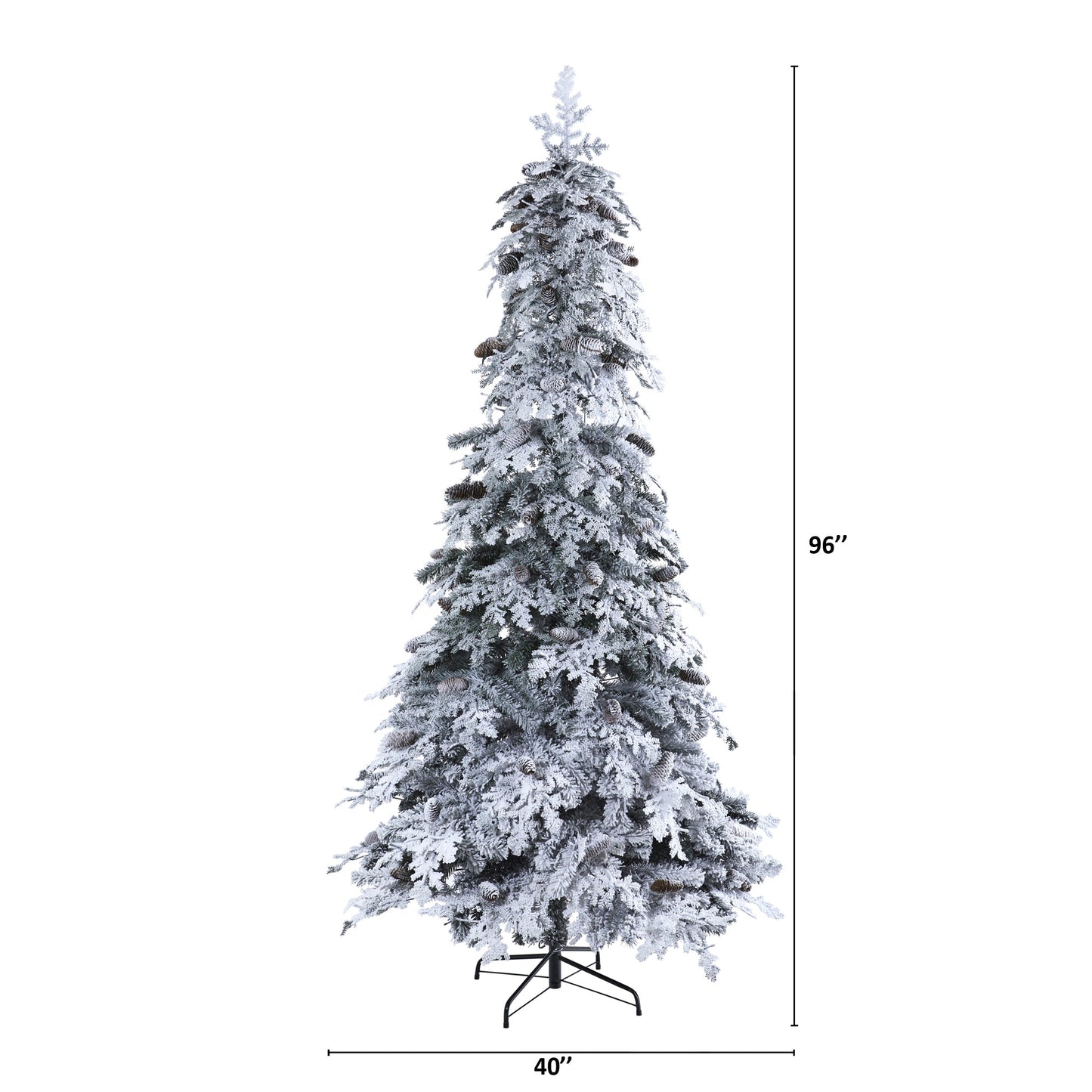 8' Flocked Montana Down Swept Spruce Artificial Christmas Tree