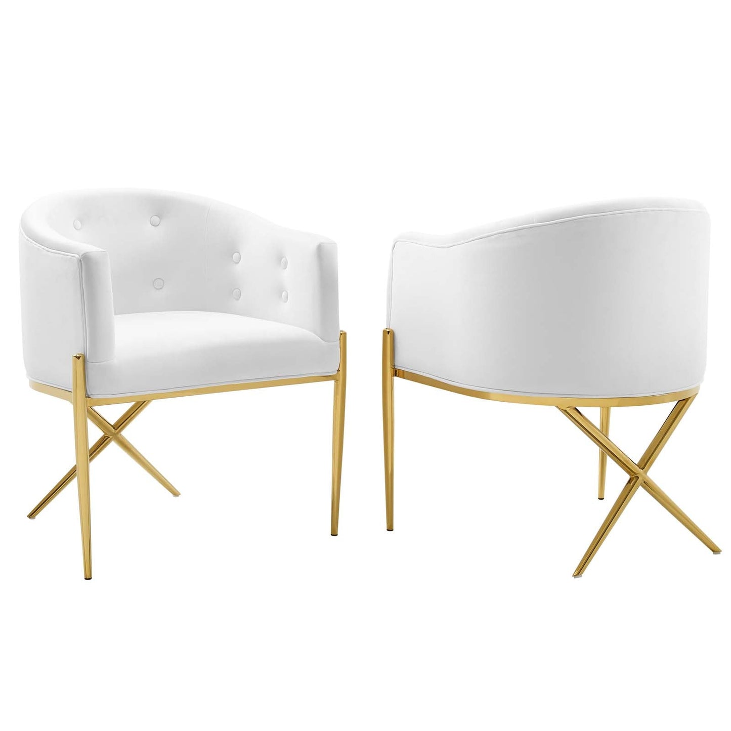 Savour Performance Velvet Accent Dining Armchair Set of 2 by Modway