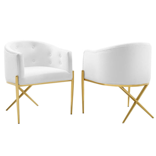 Savour Performance Velvet Accent Dining Armchair Set of 2 by Modway