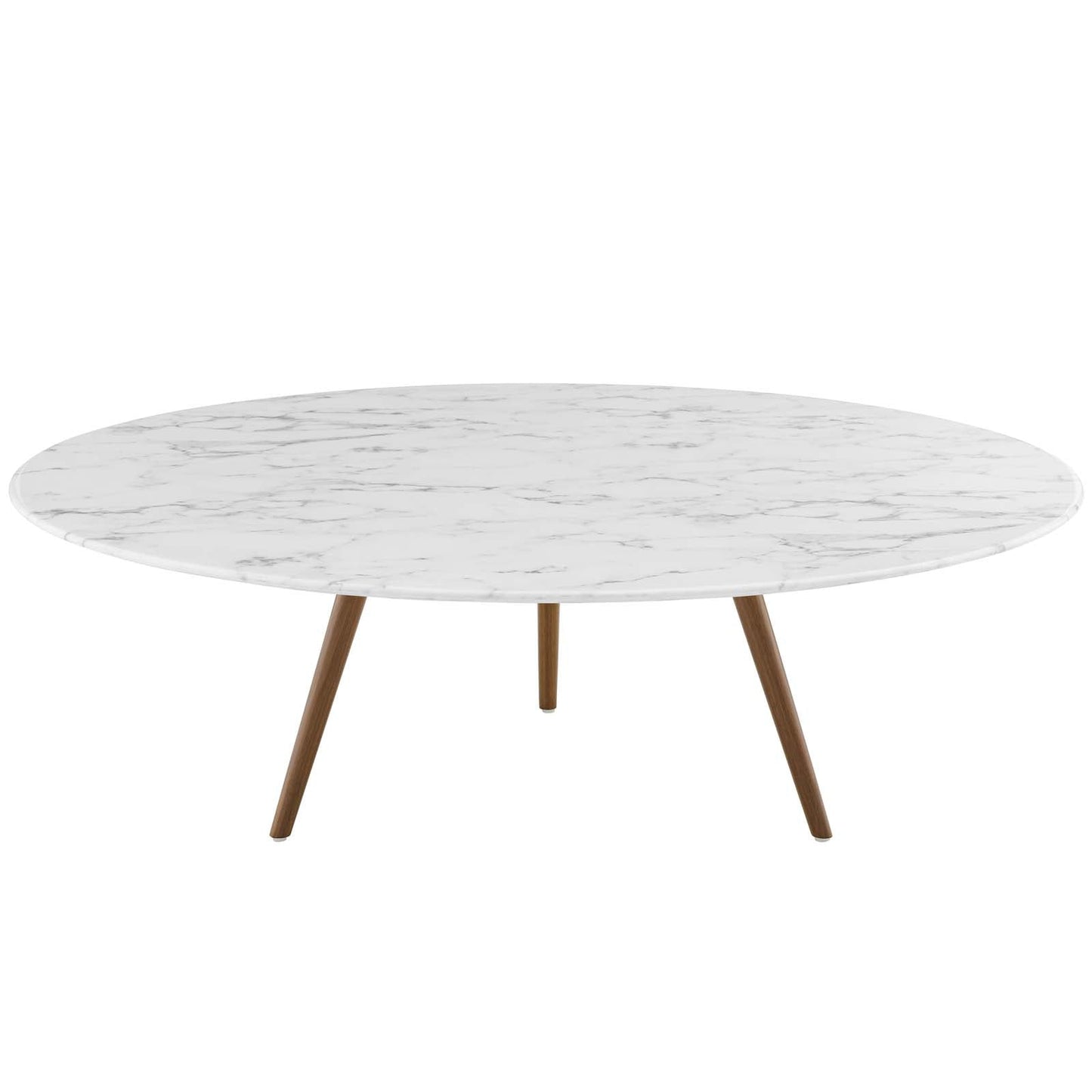 Lippa 48" Round Faux Marble Coffee Table with Tripod Base by Modway
