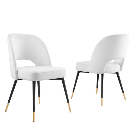 Rouse Performance Velvet Dining Side Chairs Set of 2 by Modway