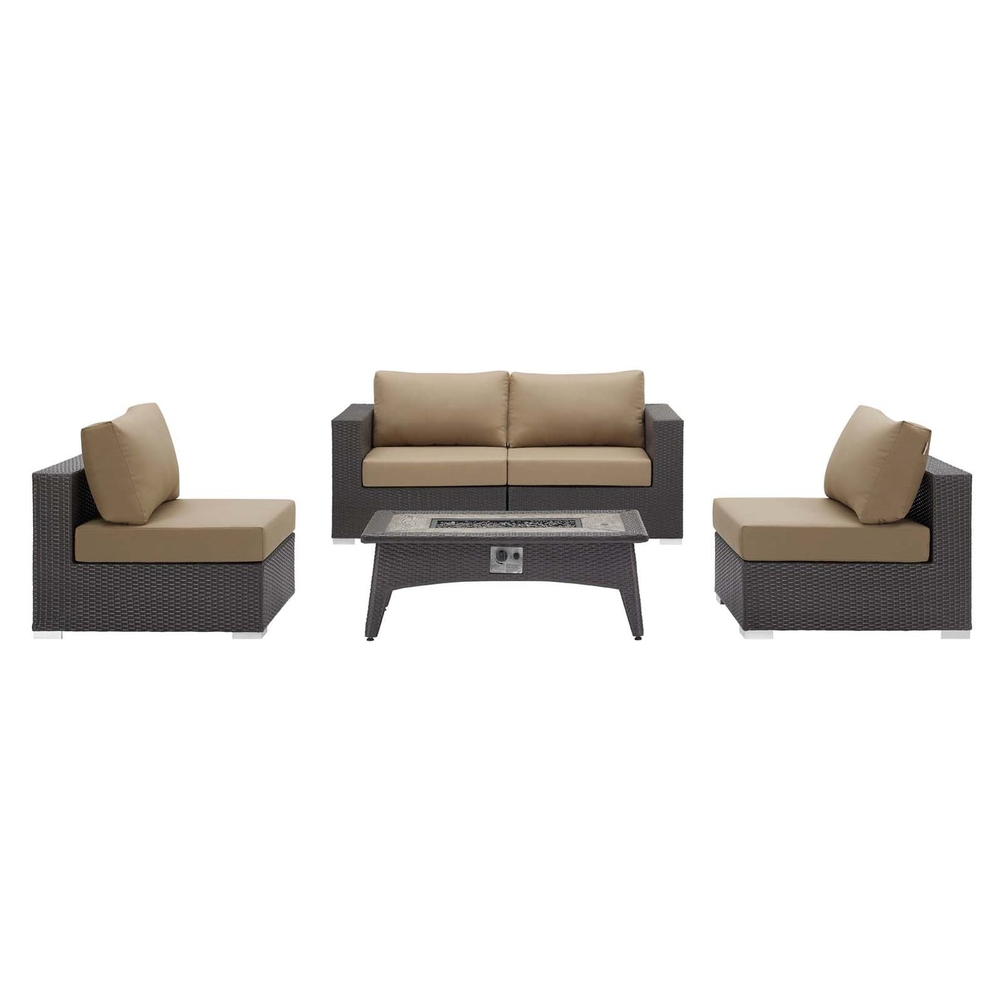 Convene 5 Piece Set Outdoor Patio with Fire Pit by Modway