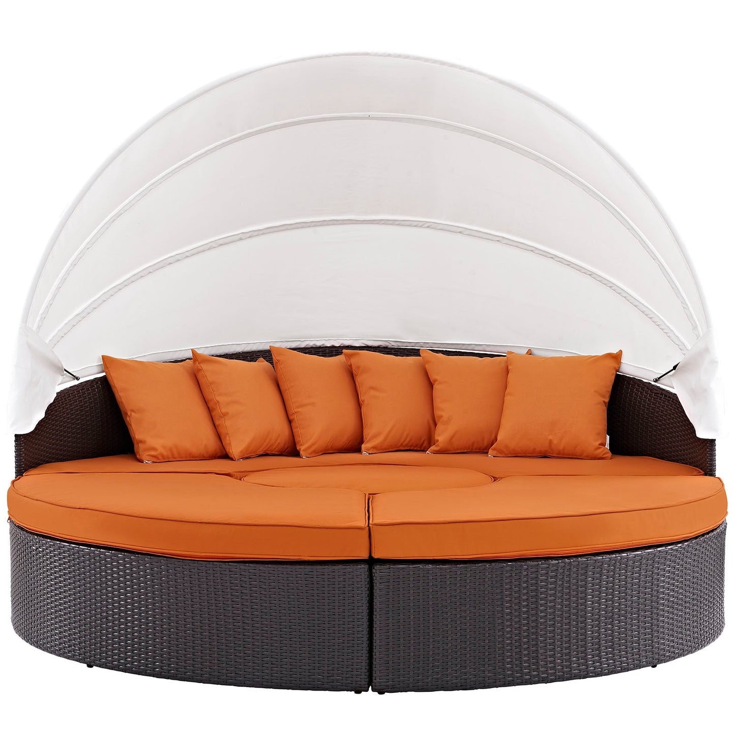 Convene Outdoor Patio Wicker Rattan Canopy Sectional Daybed by Modway