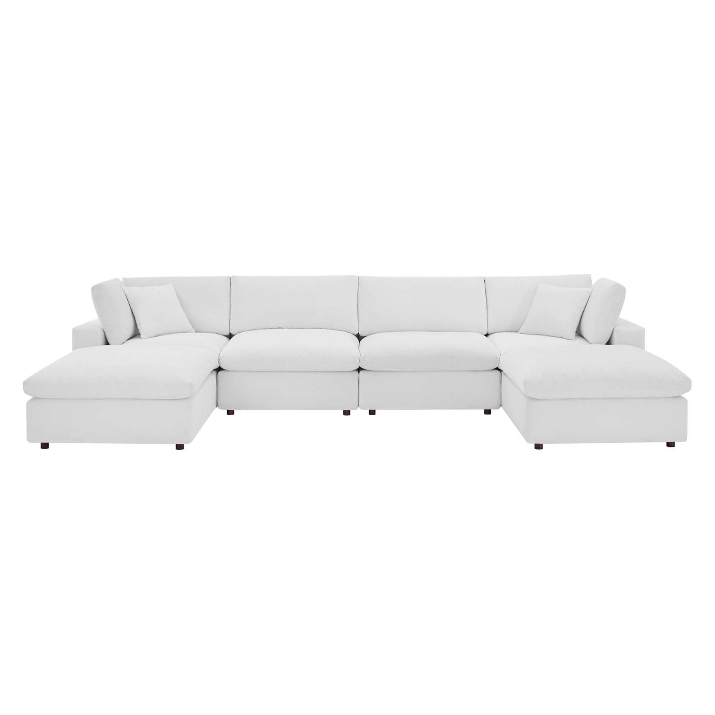 Commix 6-Piece Down Filled Overstuffed Performance Velvet Sectional Sofa by Modway