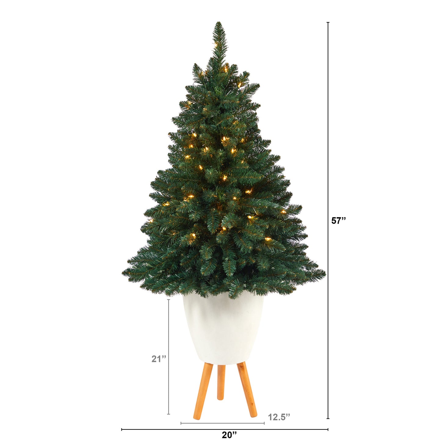 57' Northern Rocky Spruce Artificial Christmas Tree w/ 100 Clear Lights