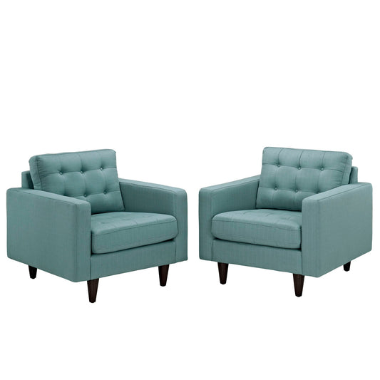 Empress Upholstered Fabric Armchair Set of 2 by Modway