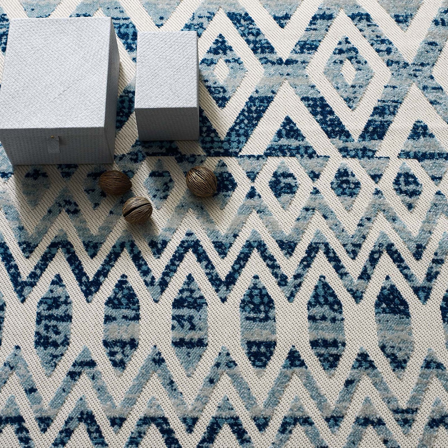 Reflect Tamako Diamond and Chevron Moroccan Trellis 8x10 Indoor / Outdoor Area Rug by Modway