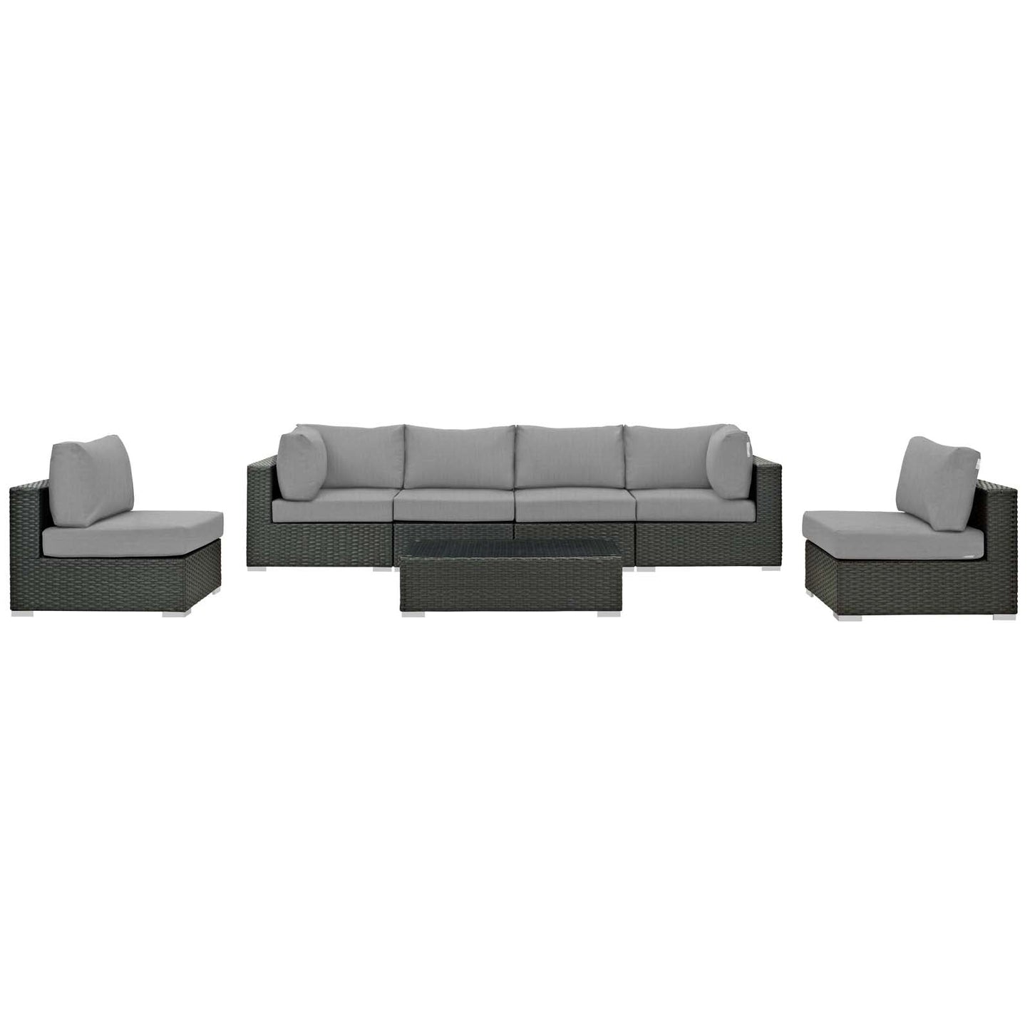 Sojourn 7 Piece Outdoor Patio Sunbrella¨ Sectional Set by Modway