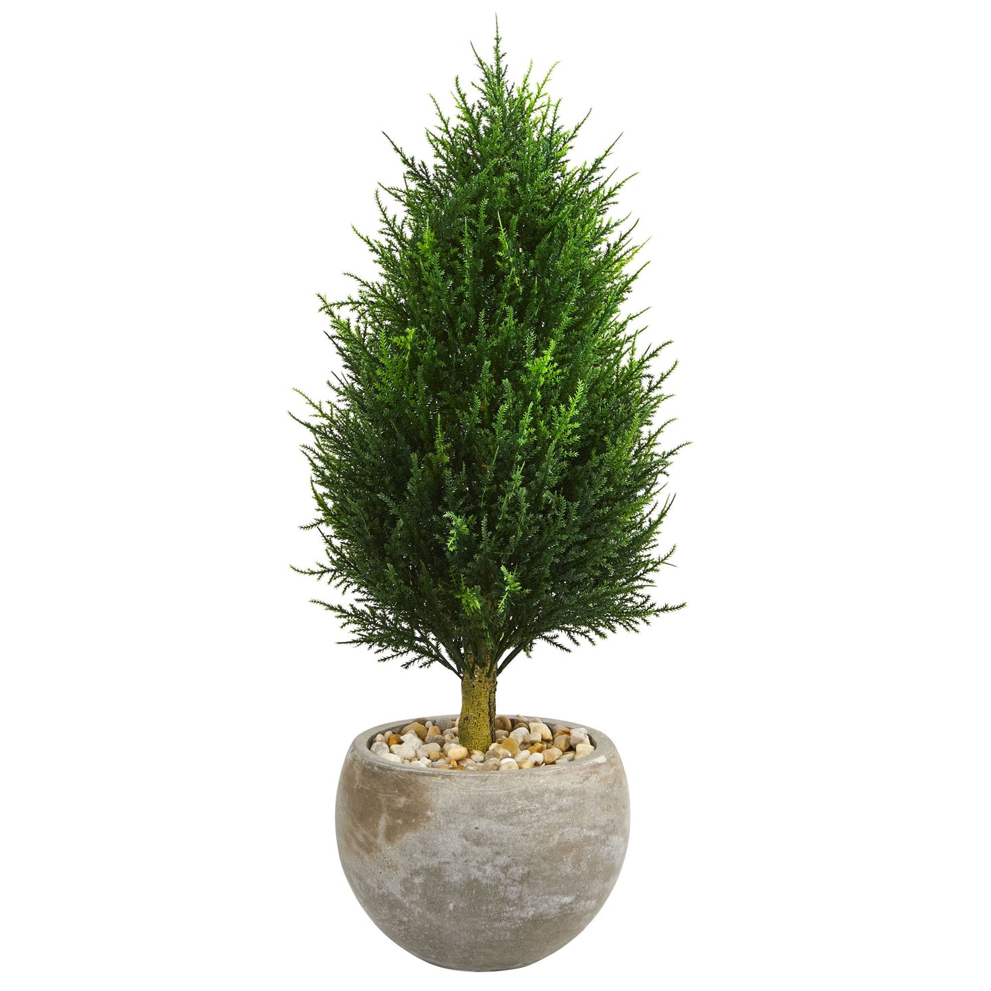 3' Cypress Cone Artificial Tree in Sand Colored Bowl UV Resistant