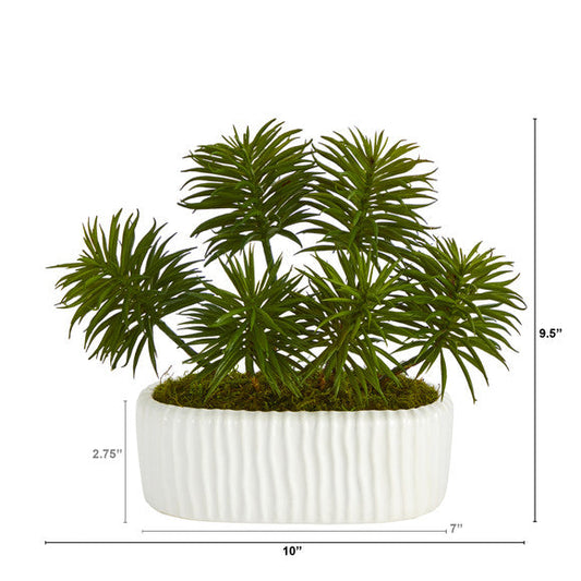 10" Succulent Artificial Plant in White Planter