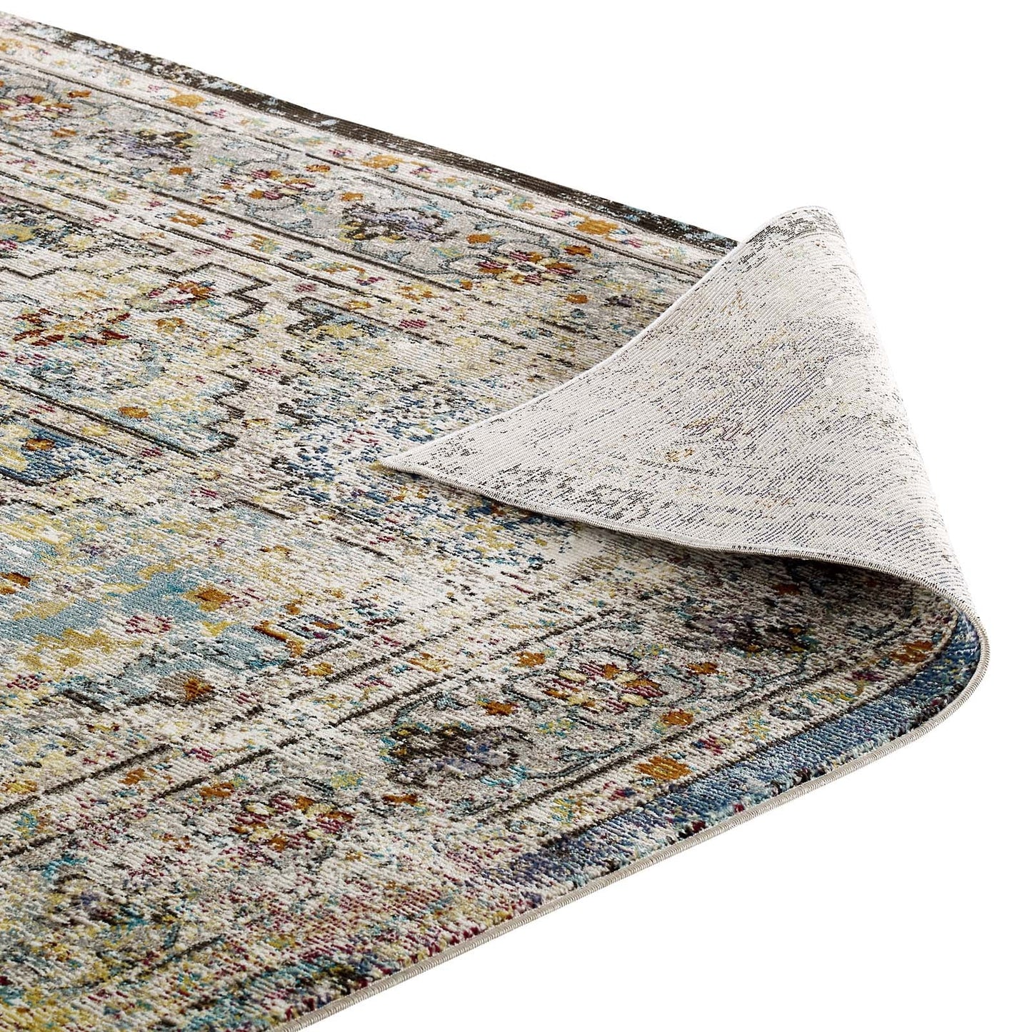 Success Jacinda Distressed Vintage Floral Vintage Medallion 4x6 Area Rug by Modway