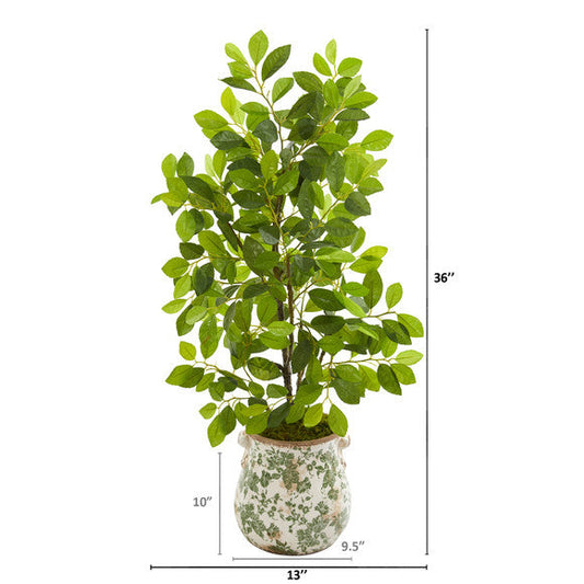 36" Ficus Artificial Tree in Floral Planter