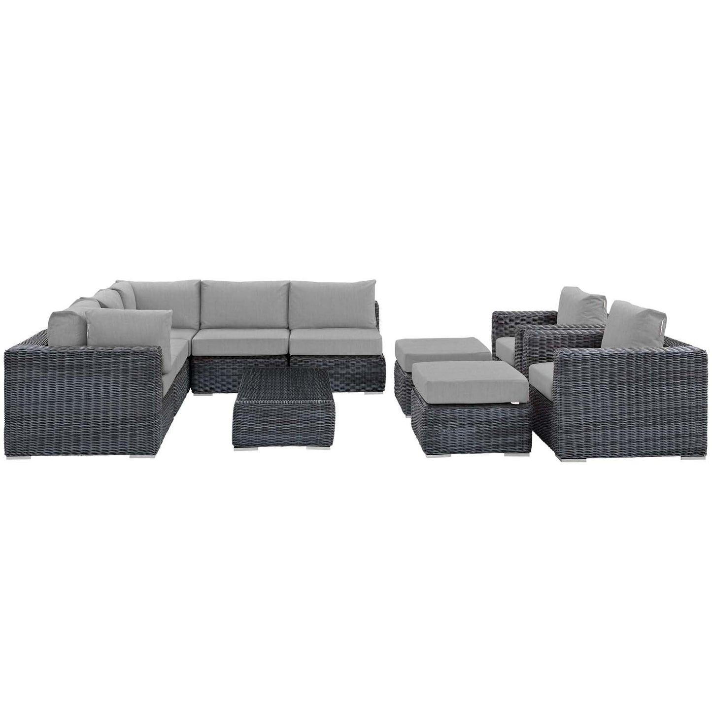 Summon 10 Piece Outdoor Patio Sunbrella¨ Sectional Set by Modway