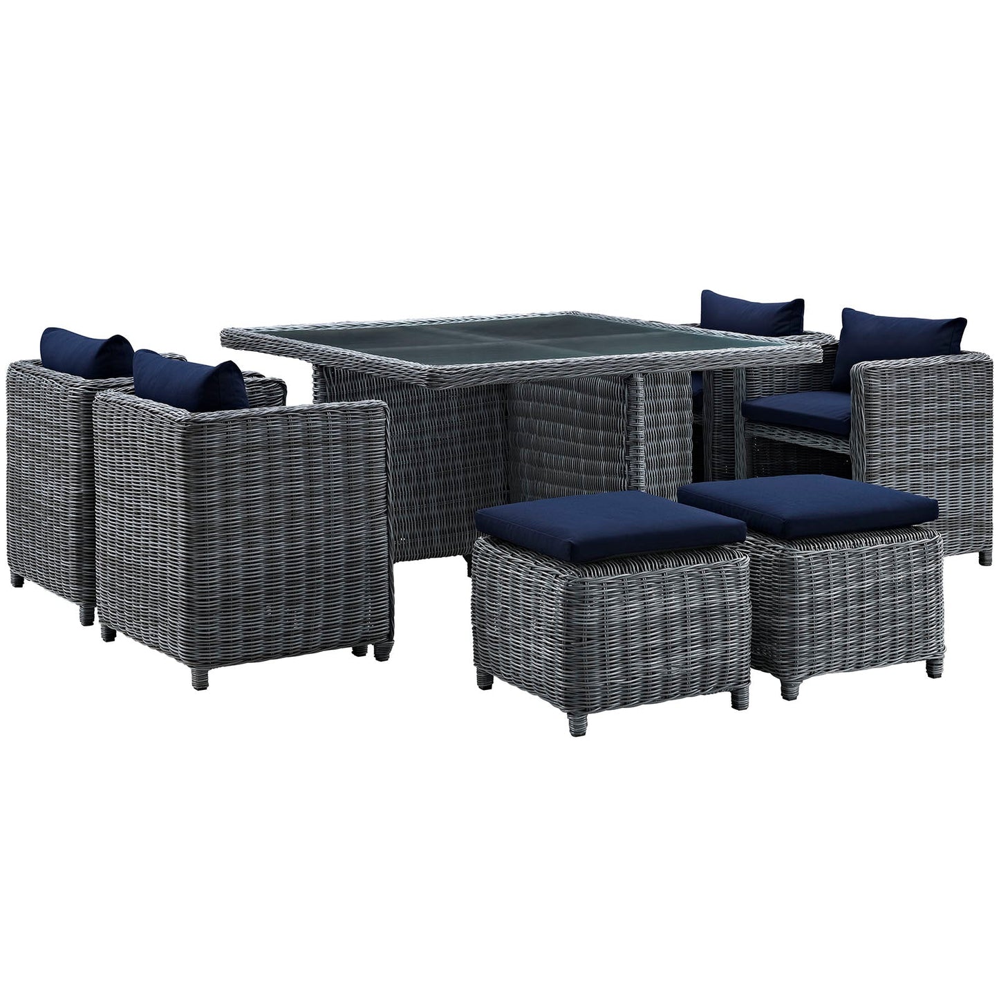 Summon 9 Piece Outdoor Patio Sunbrella¨ Dining Set by Modway