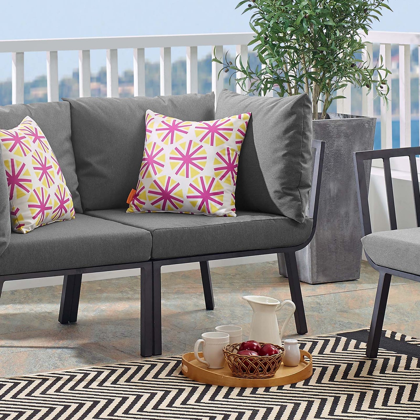 Riverside Outdoor Patio Aluminum Corner Chair by Modway