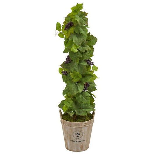 3.5' Grape Artificial Plant in Barrel Planter