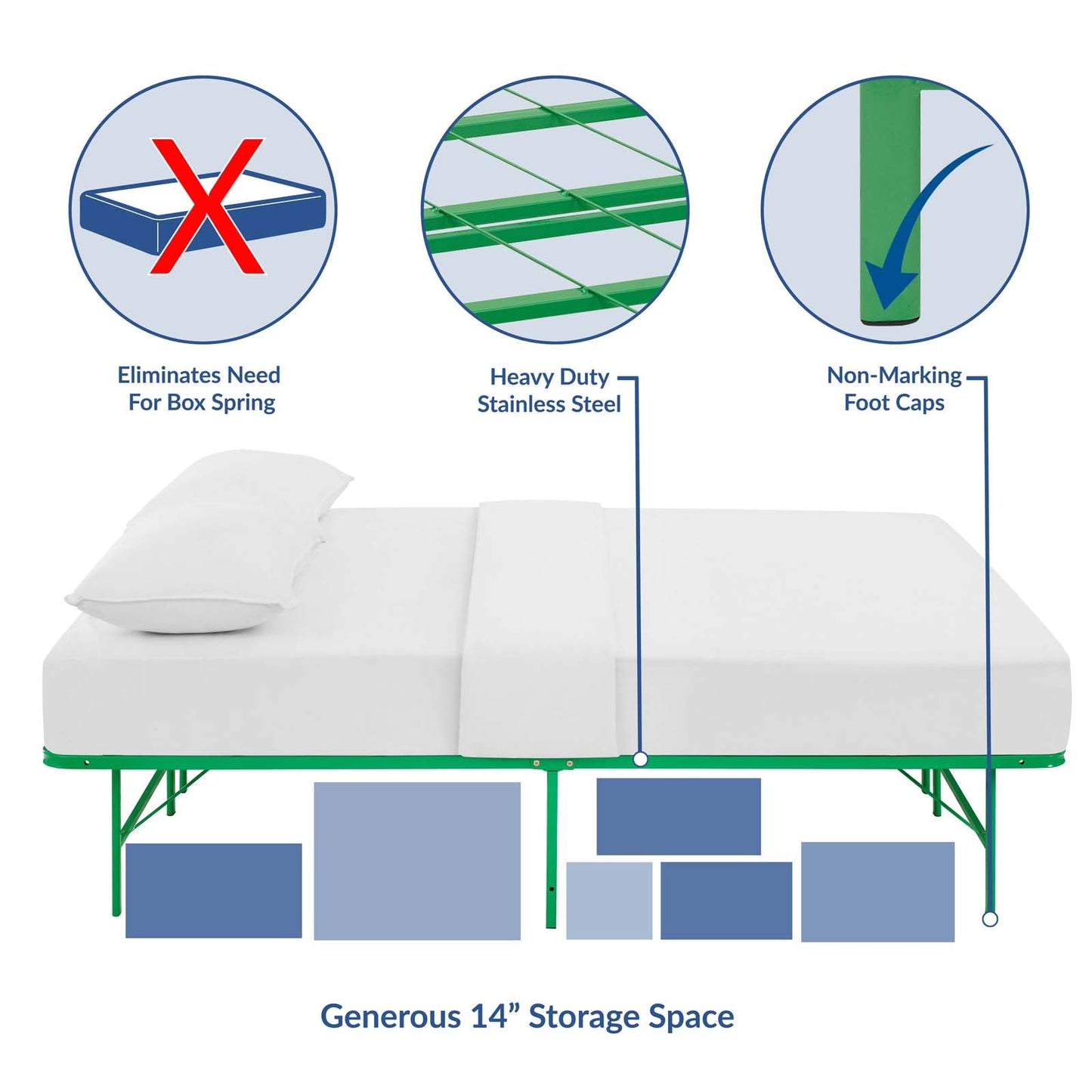 Horizon Stainless Steel Full Bed Frame by Modway