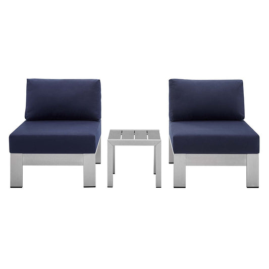 Shore 3 Piece Sunbrella¨ Fabric Outdoor Patio Aluminum Set by Modway