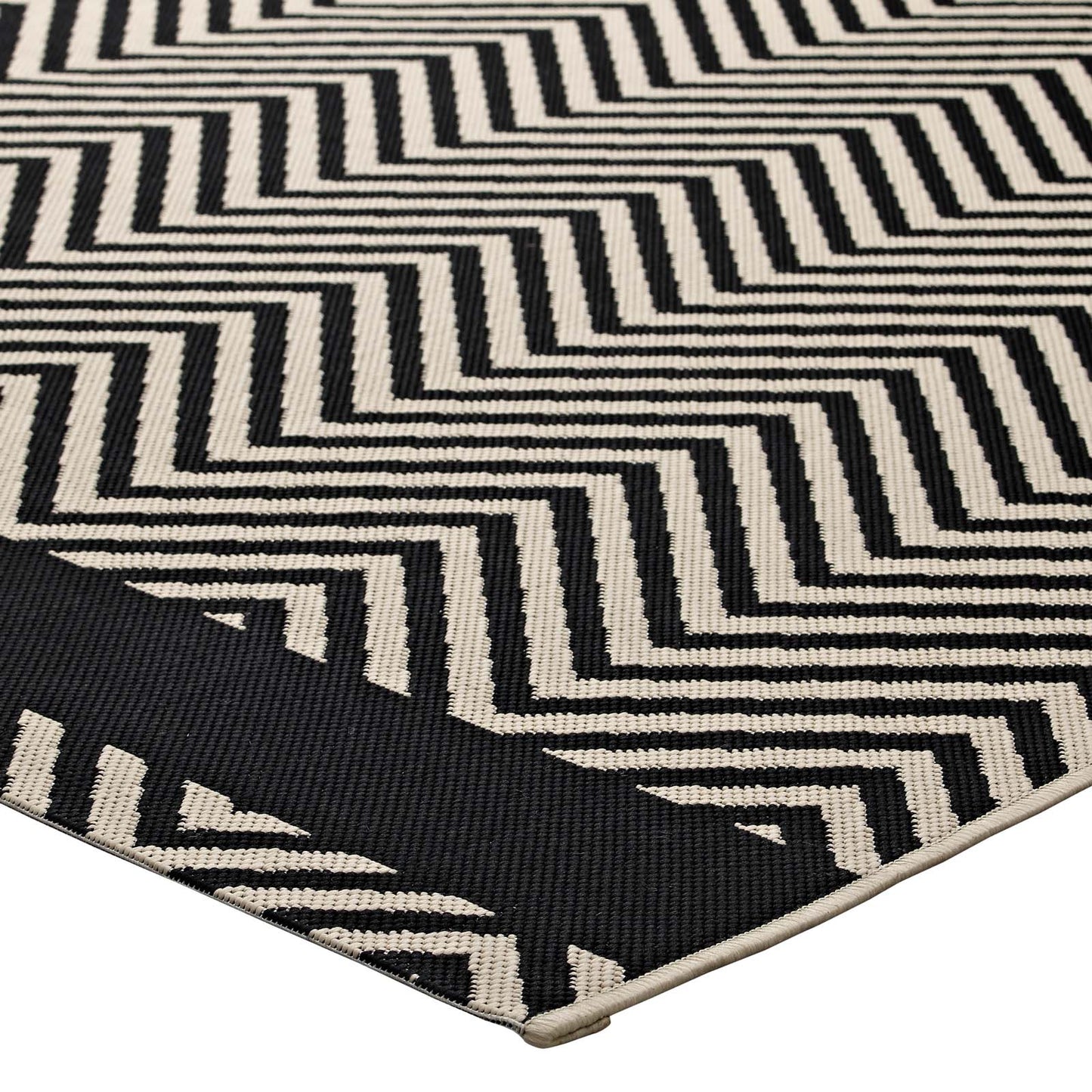 Optica Chevron With End Borders Indoor and Outdoor 5x8 Area Rug by Modway
