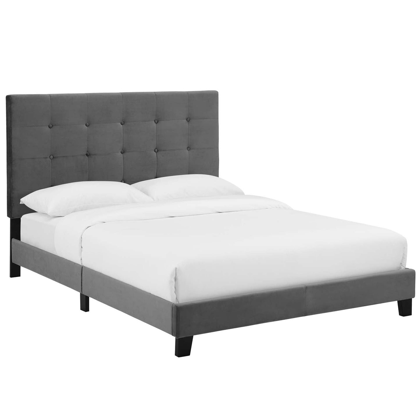 Melanie Tufted Button Upholstered Performance Velvet Queen Platform Bed by Modway