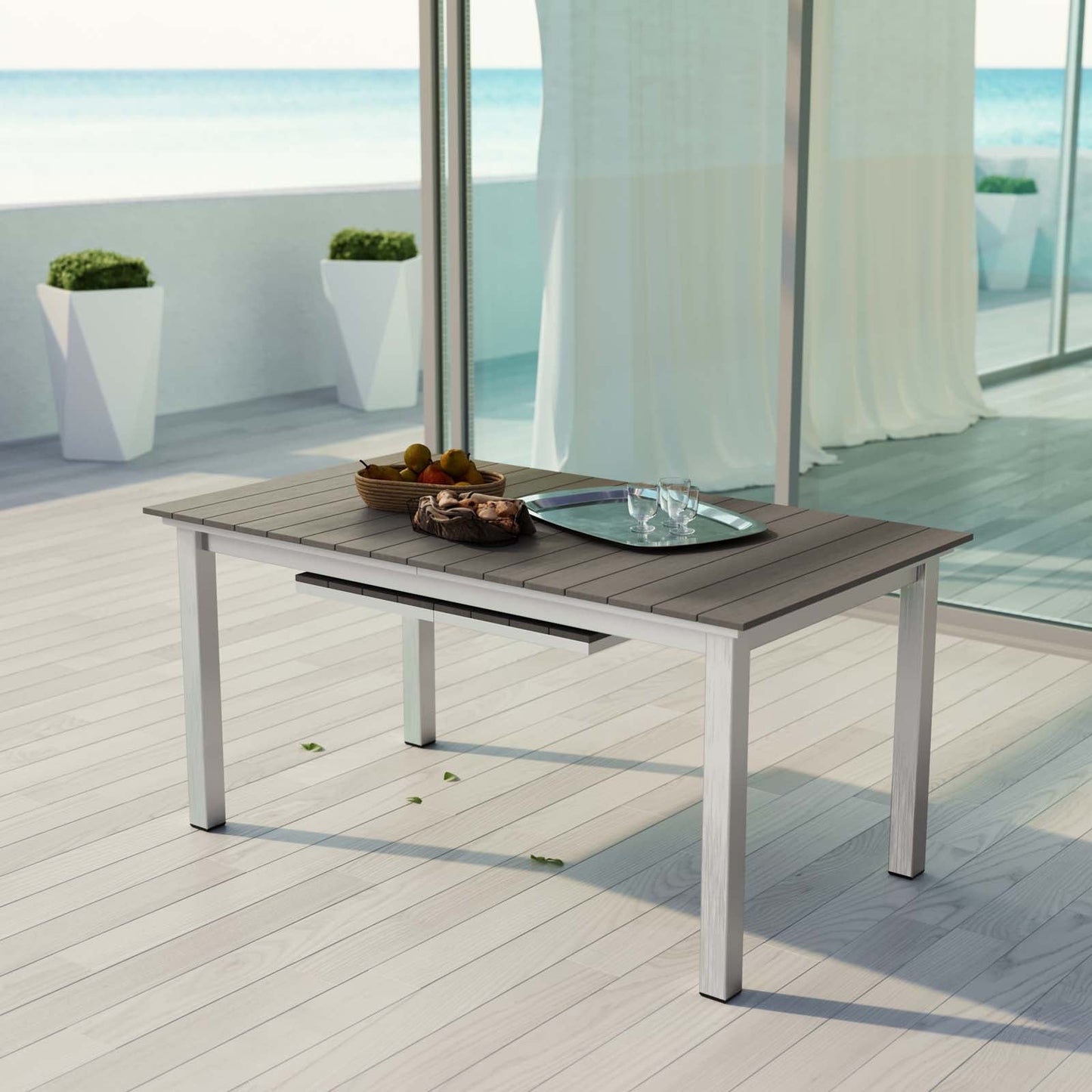 Shore Outdoor Patio Aluminum Dining Table by Modway
