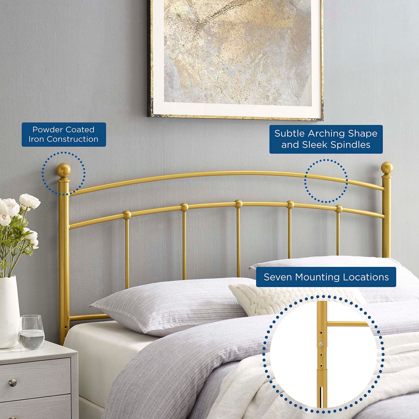 Abigail Metal King Headboard by Modway