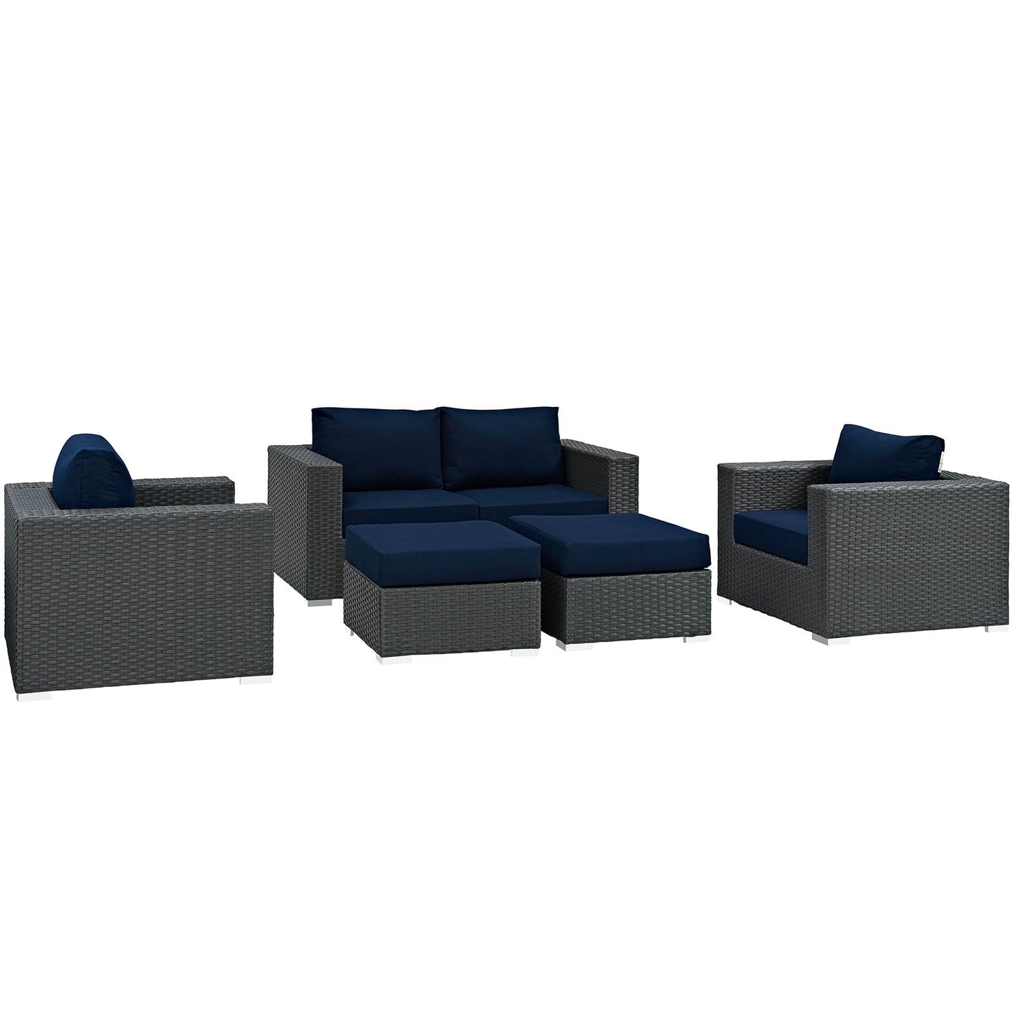Sojourn 5 Piece Outdoor Patio Sunbrella¨ Sectional Set by Modway