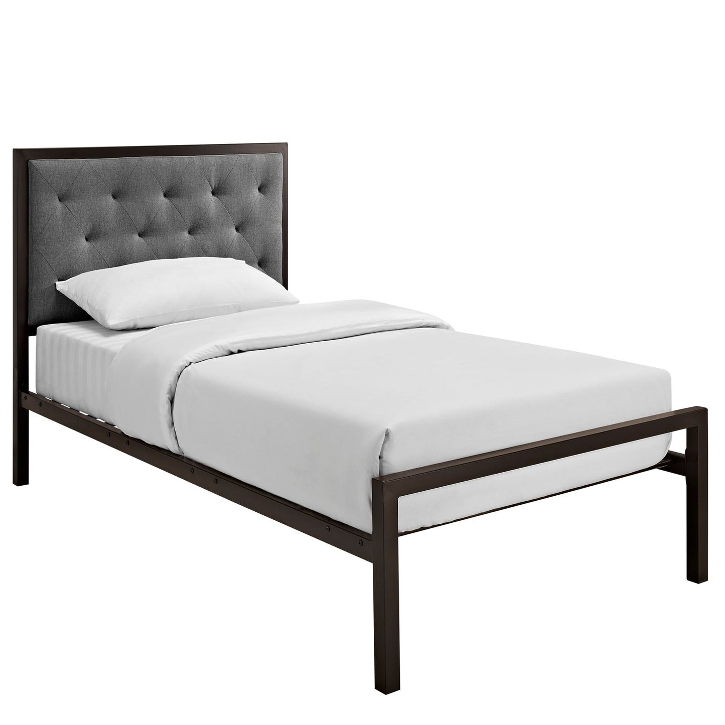 Mia Fabric Twin Bed by Modway