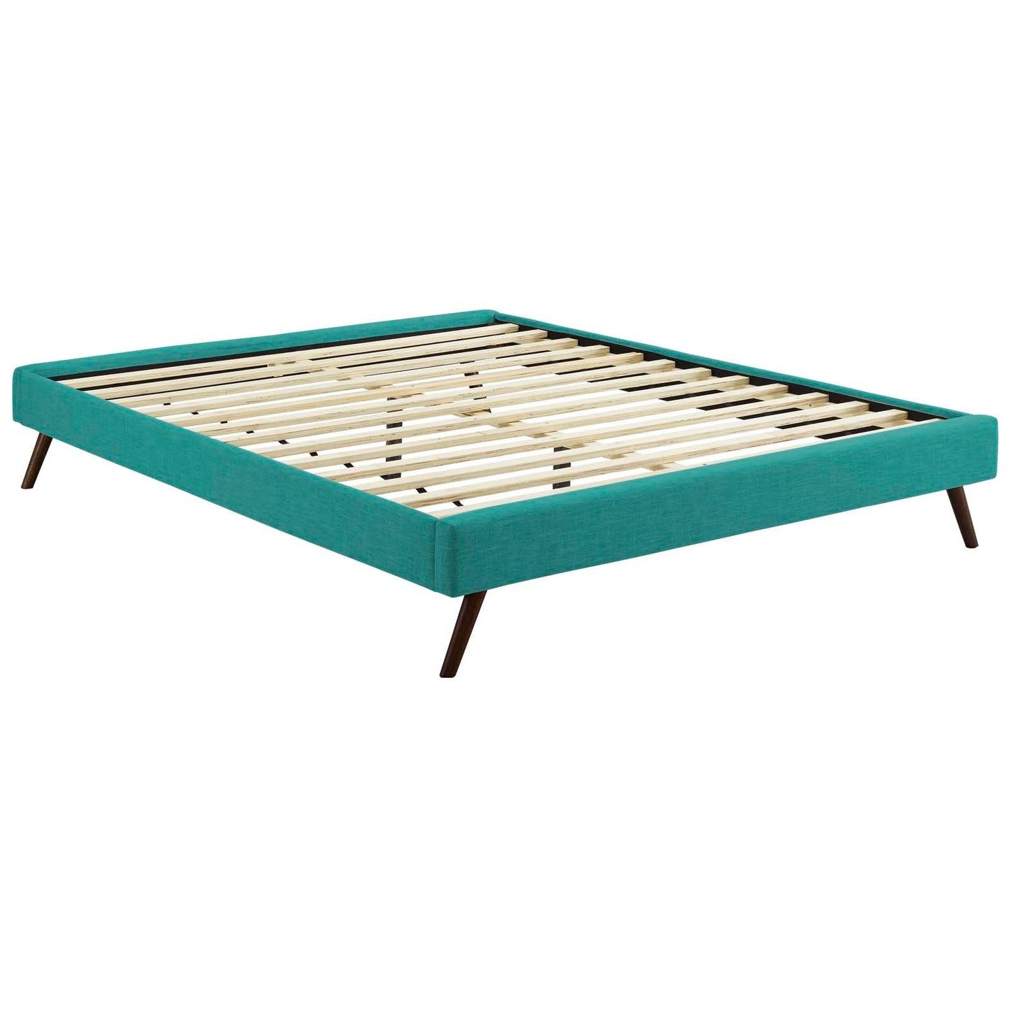 Loryn Fabric King Bed Frame with Round Splayed Legs by Modway