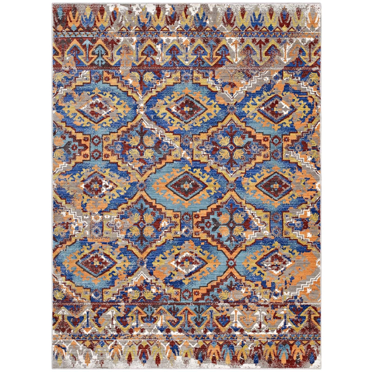 Centehua Distressed Southwestern Aztec 8x10 Area Rug by Modway