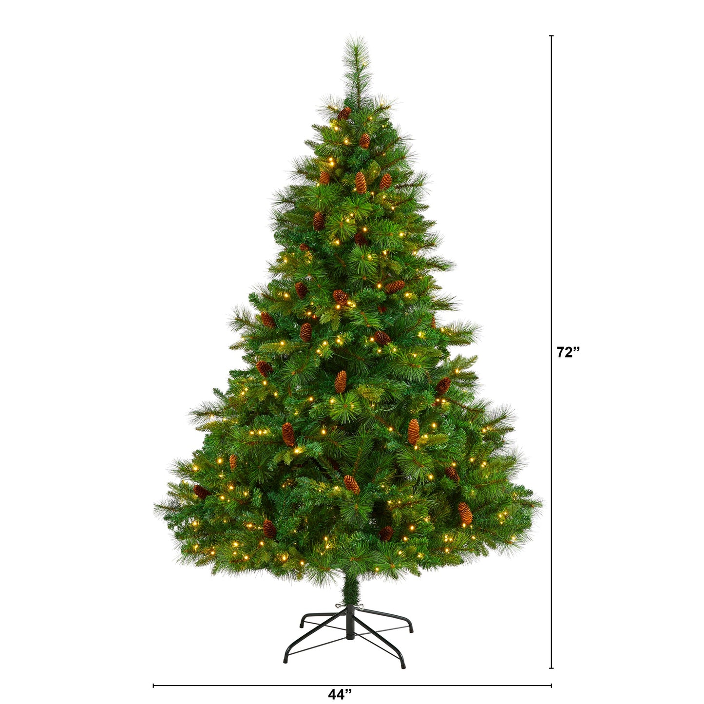 6' West Virginia Full Bodied Mixed Pine Artificial Christmas Tree w/ 300 LED