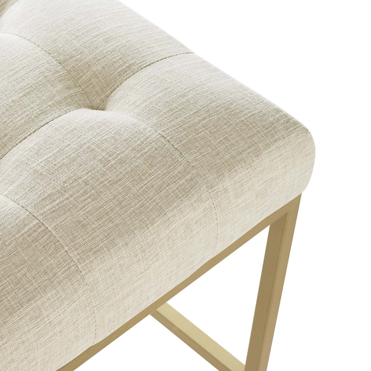 Privy Gold Stainless Steel Upholstered Fabric Counter Stool by Modway
