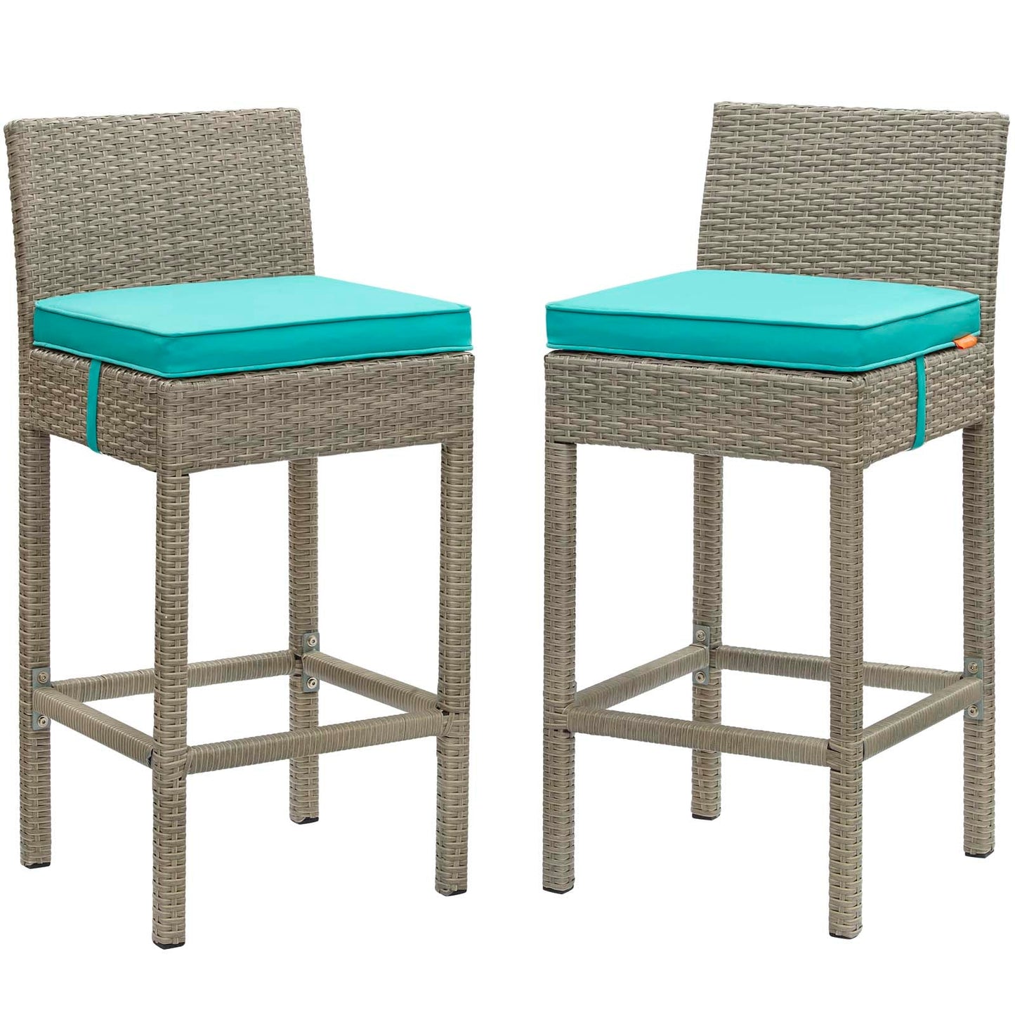 Conduit Outdoor Patio Wicker Rattan Bar Stool Set of 2 by Modway
