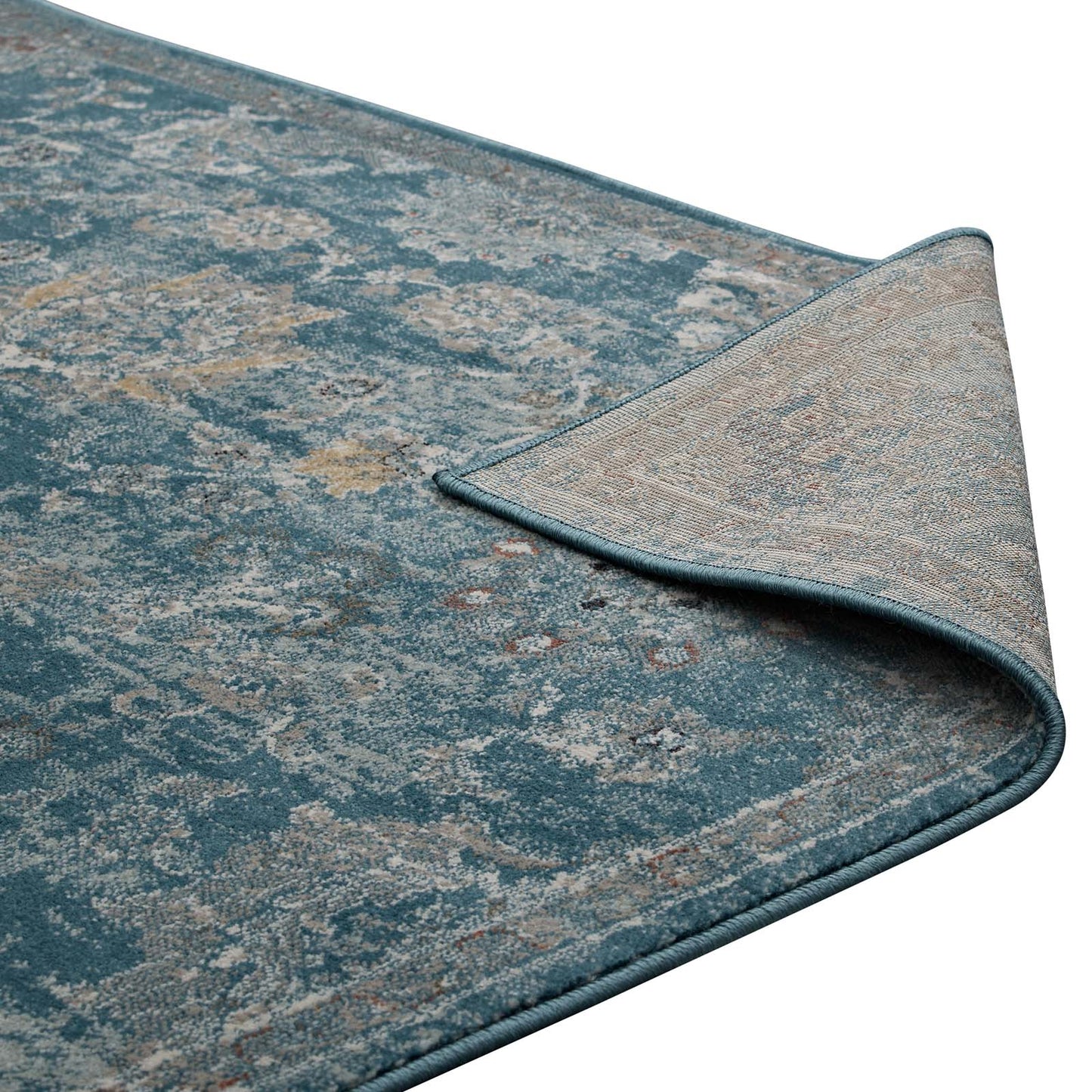 Cynara Distressed Floral Vintage Medallion 8x10 Area Rug by Modway