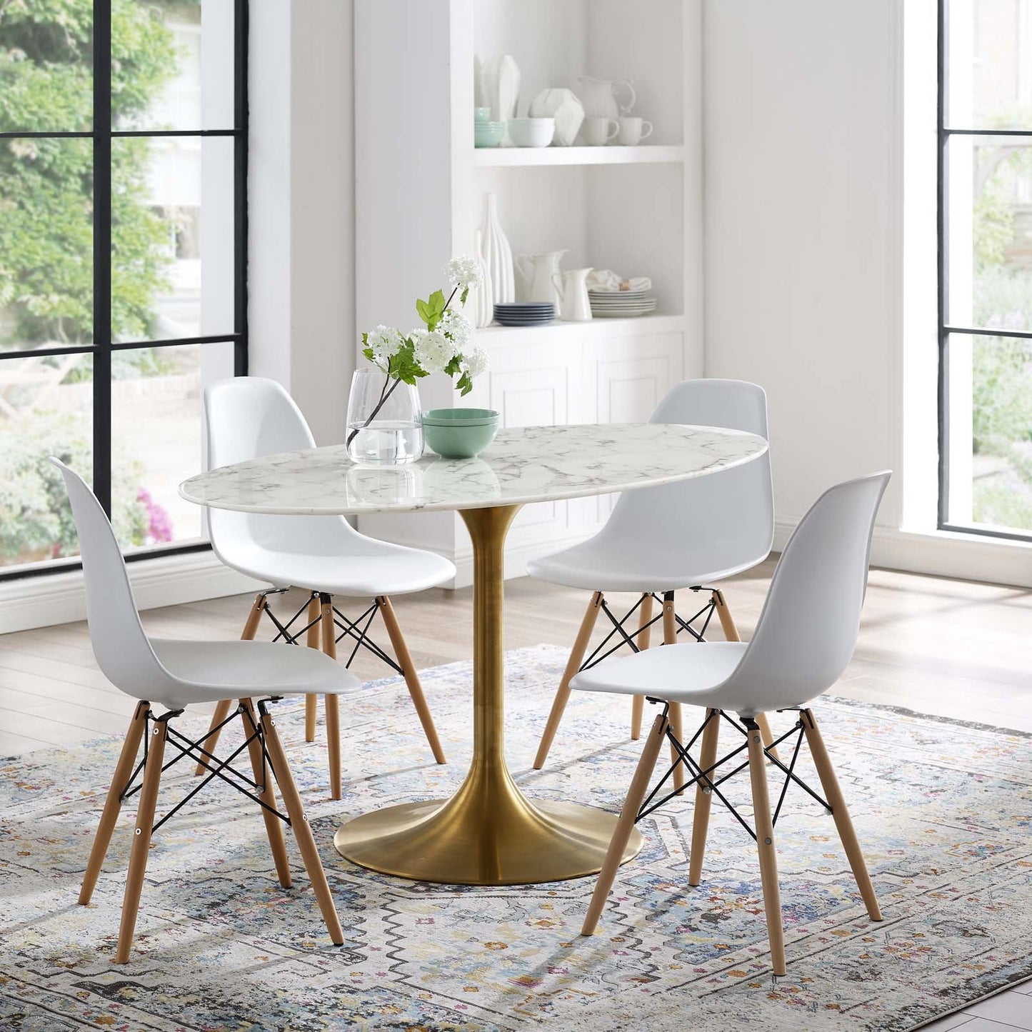 Lippa 54" Oval Faux Marble Dining Table by Modway