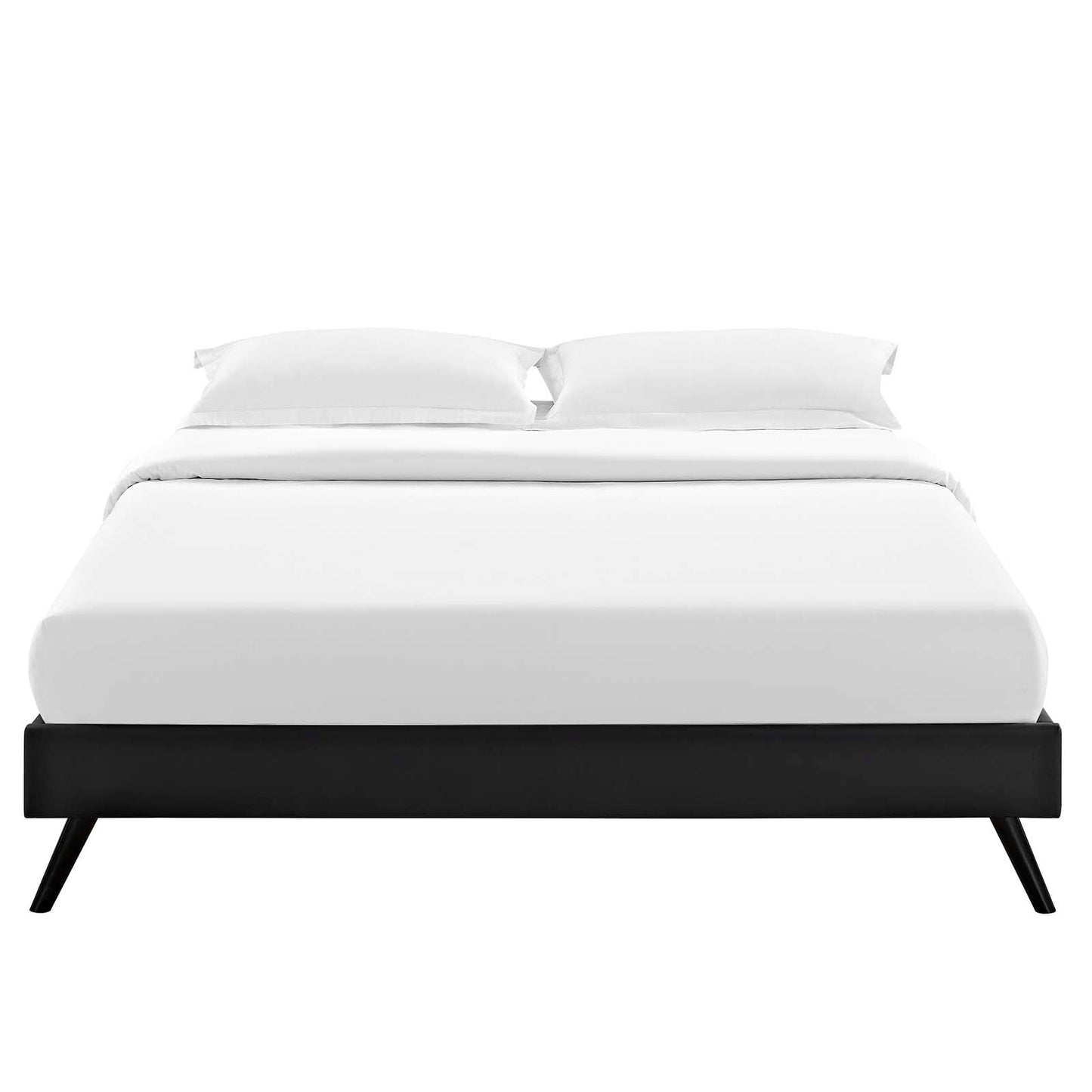 Loryn Vinyl Full Bed Frame with Round Splayed Legs by Modway