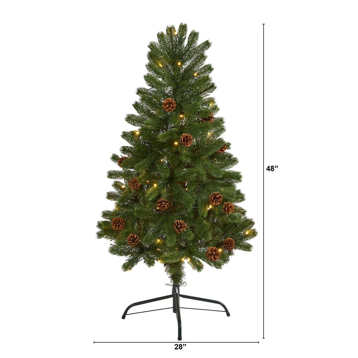 4' Rocky Mountain Spruce Artificial Christmas Tree w/ Pinecones