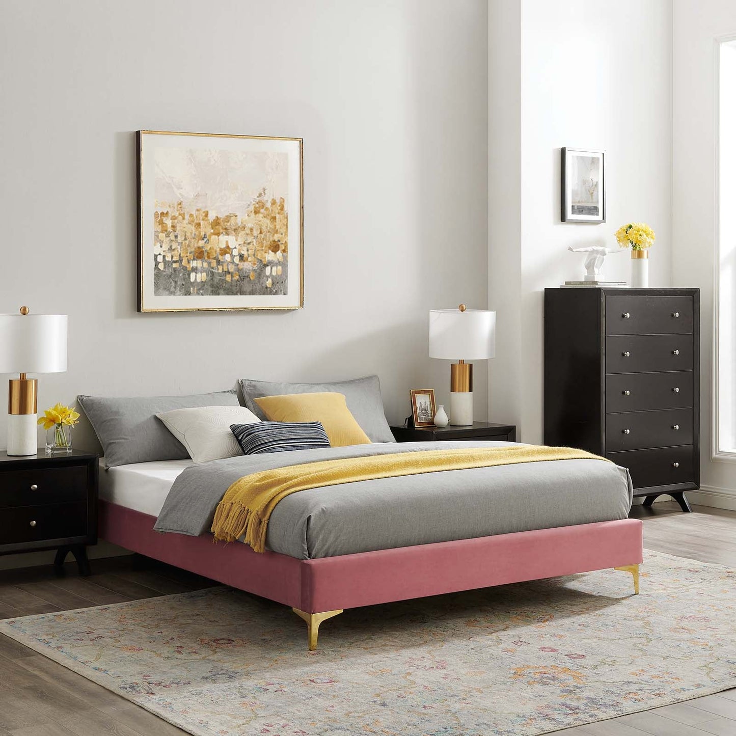 Sutton Performance Velvet Twin Bed Frame by Modway