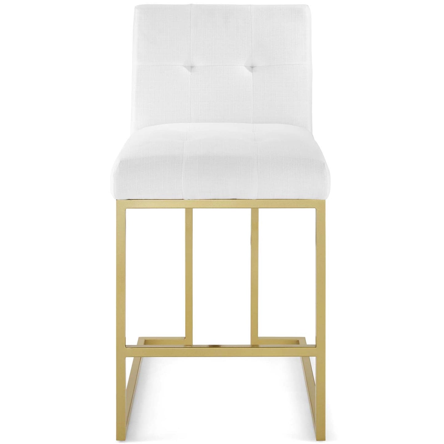 Privy Gold Stainless Steel Upholstered Fabric Counter Stool by Modway