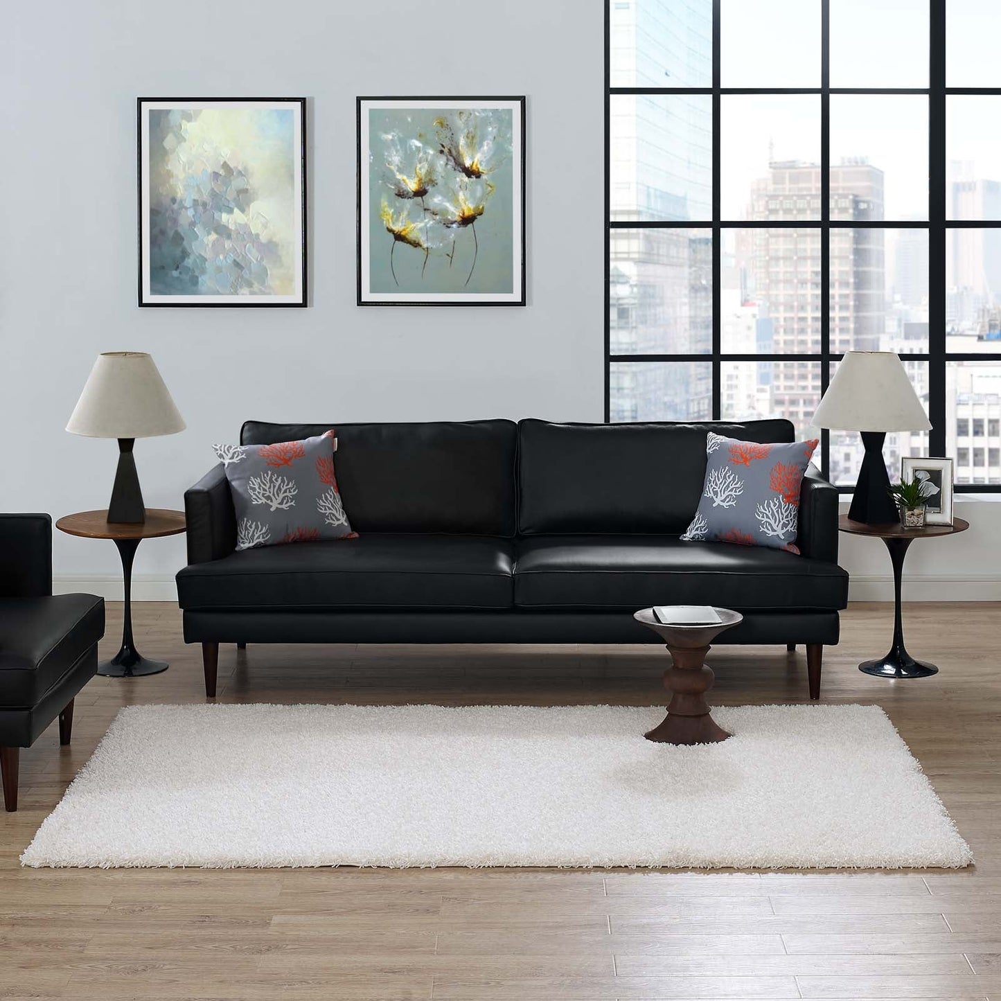 Enyssa Solid 5x8 Shag Area Rug by Modway