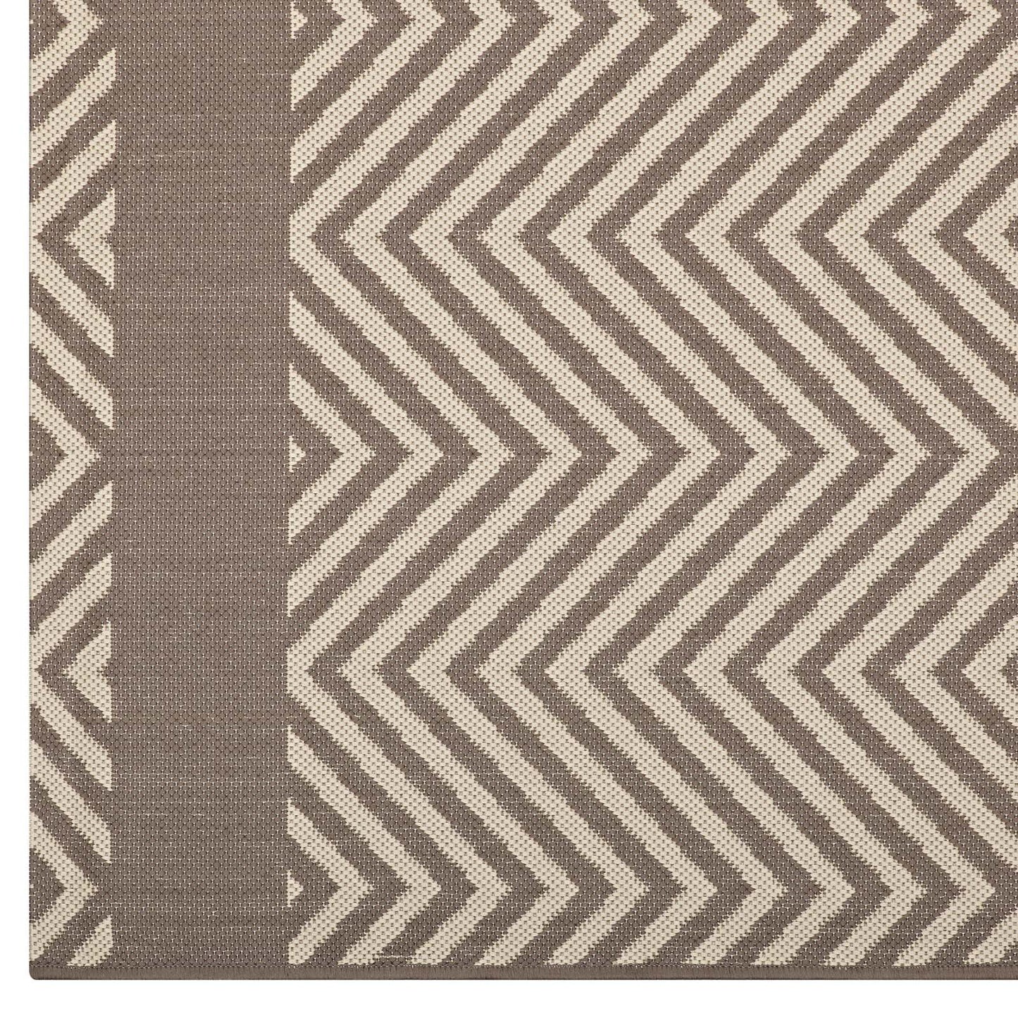 Optica Chevron With End Borders Indoor and Outdoor 8x10 Area Rug by Modway