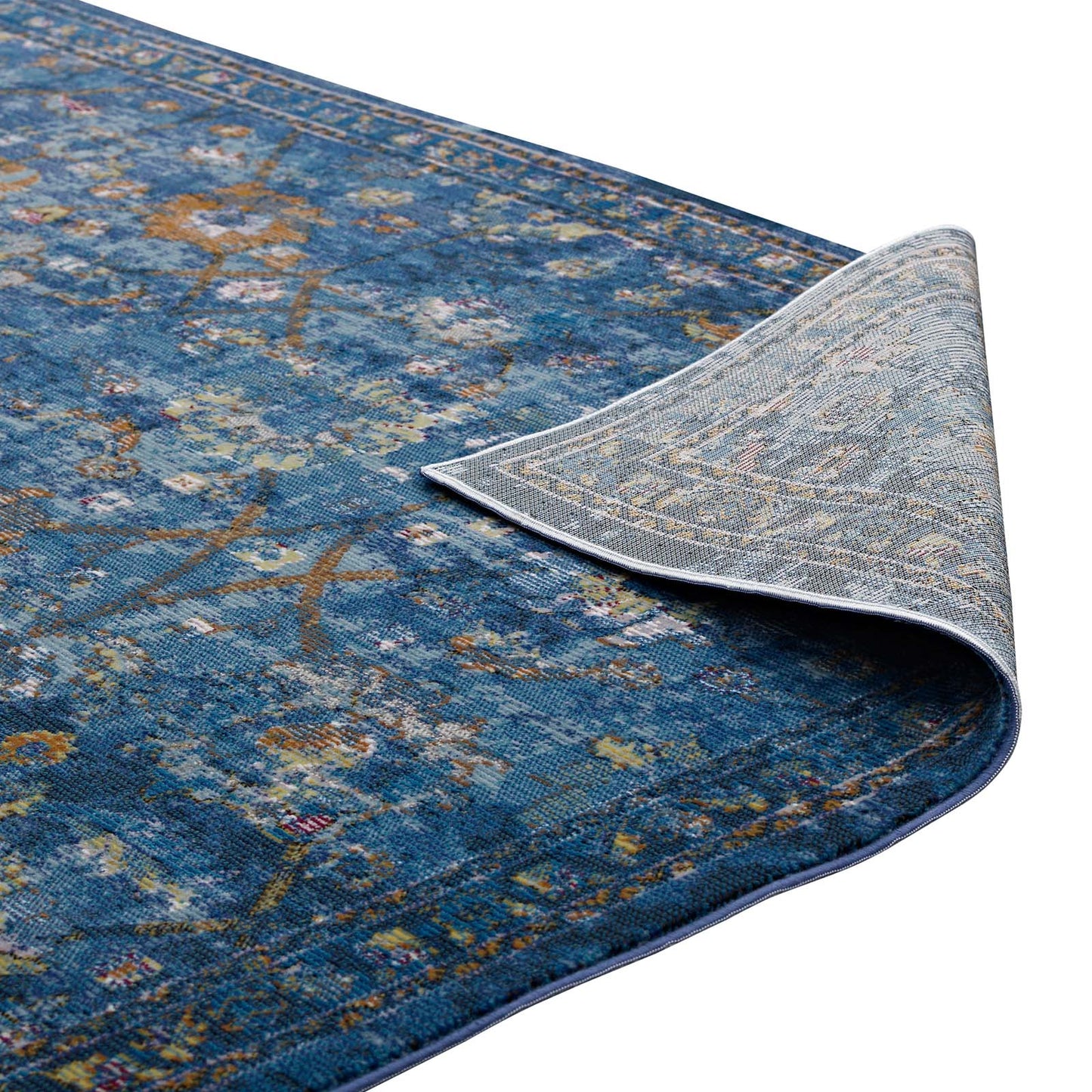 Minu Distressed Floral Lattice 5x8 Area Rug by Modway