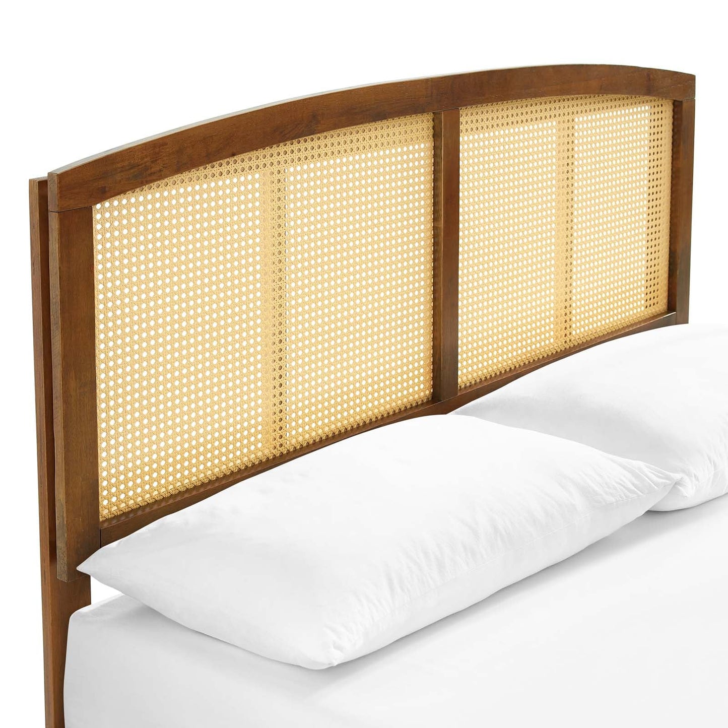 Sierra Cane and Wood Queen Platform Bed With Angular Legs by Modway
