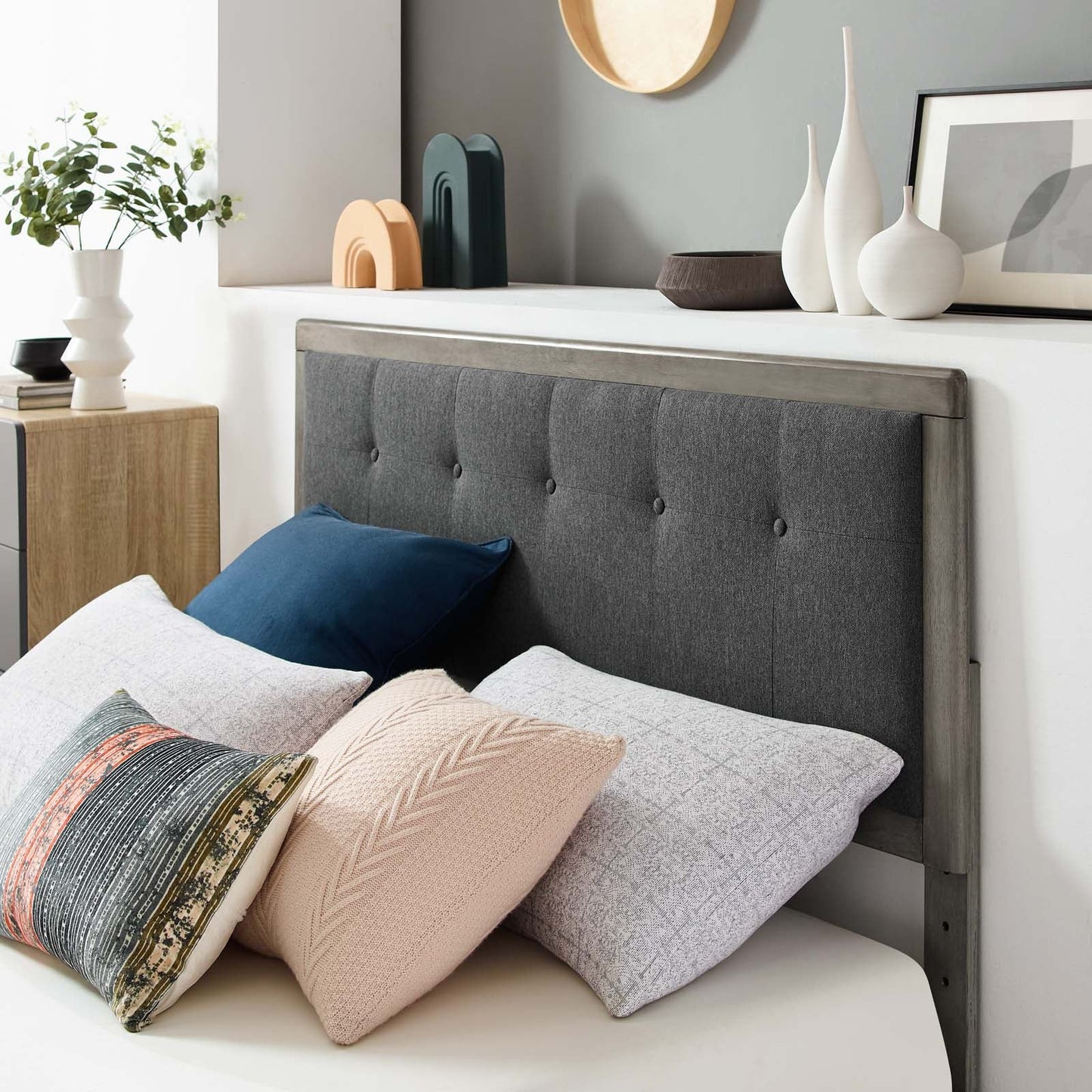 Willow Wood King Platform Bed With Angular Frame by Modway
