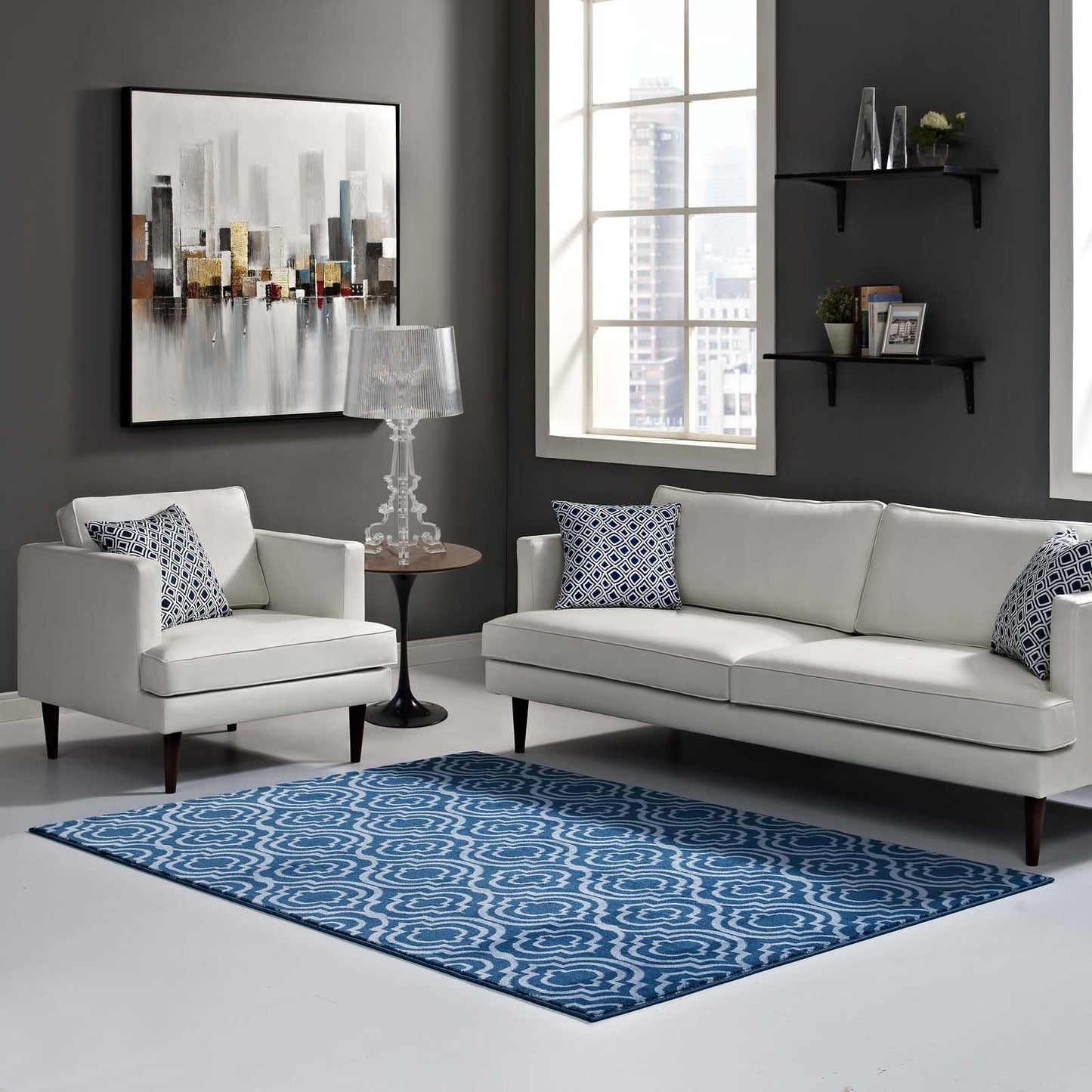 Frame Transitional Moroccan Trellis 8x10 Area Rug by Modway