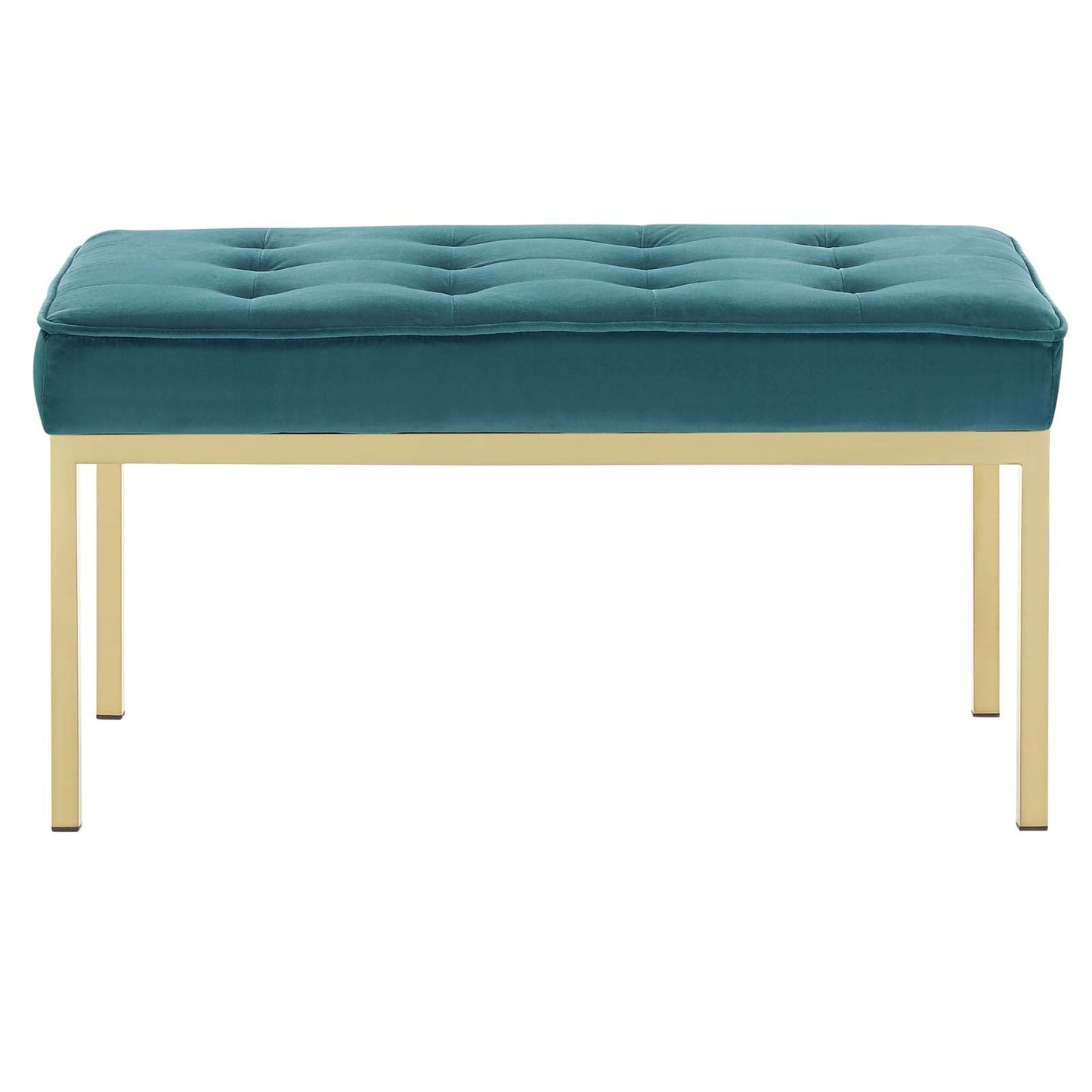 Loft Gold Stainless Steel Leg Medium Performance Velvet Bench by Modway