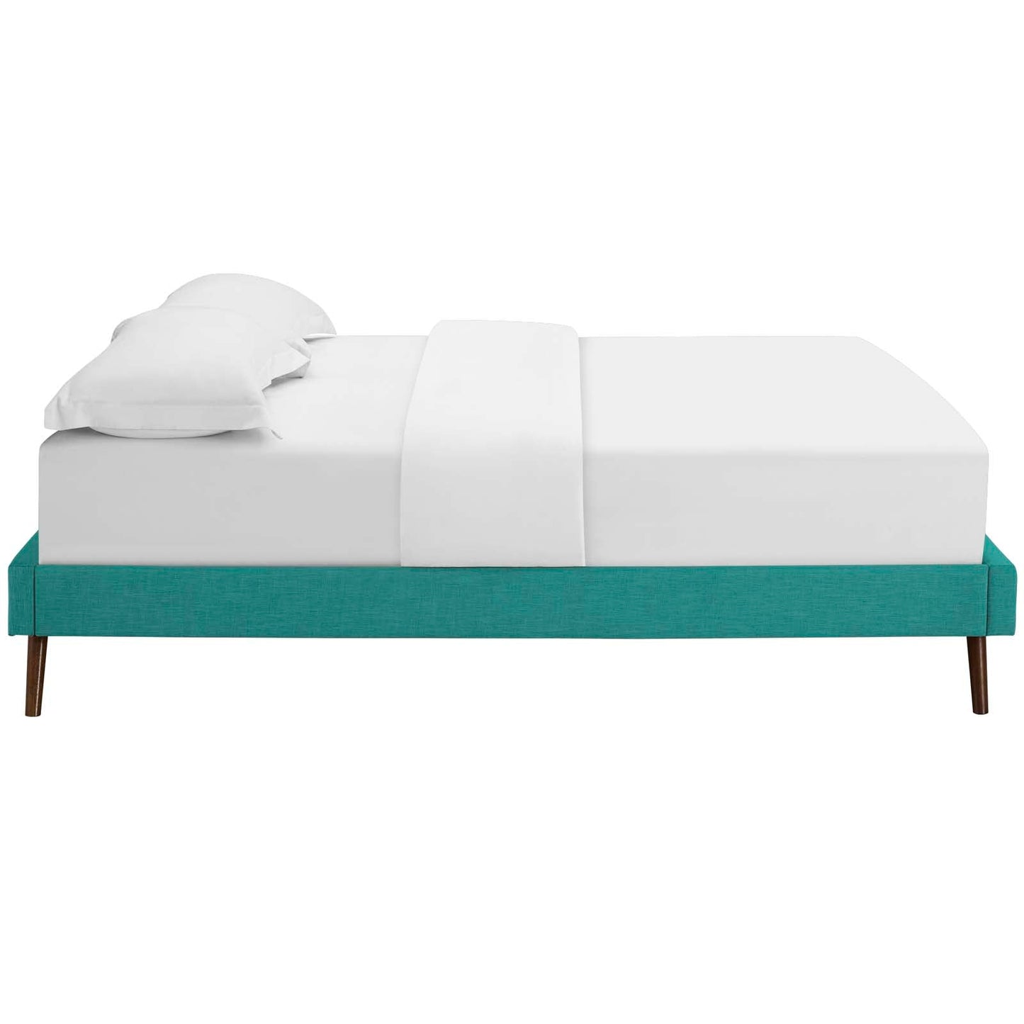 Loryn Fabric King Bed Frame with Round Splayed Legs by Modway