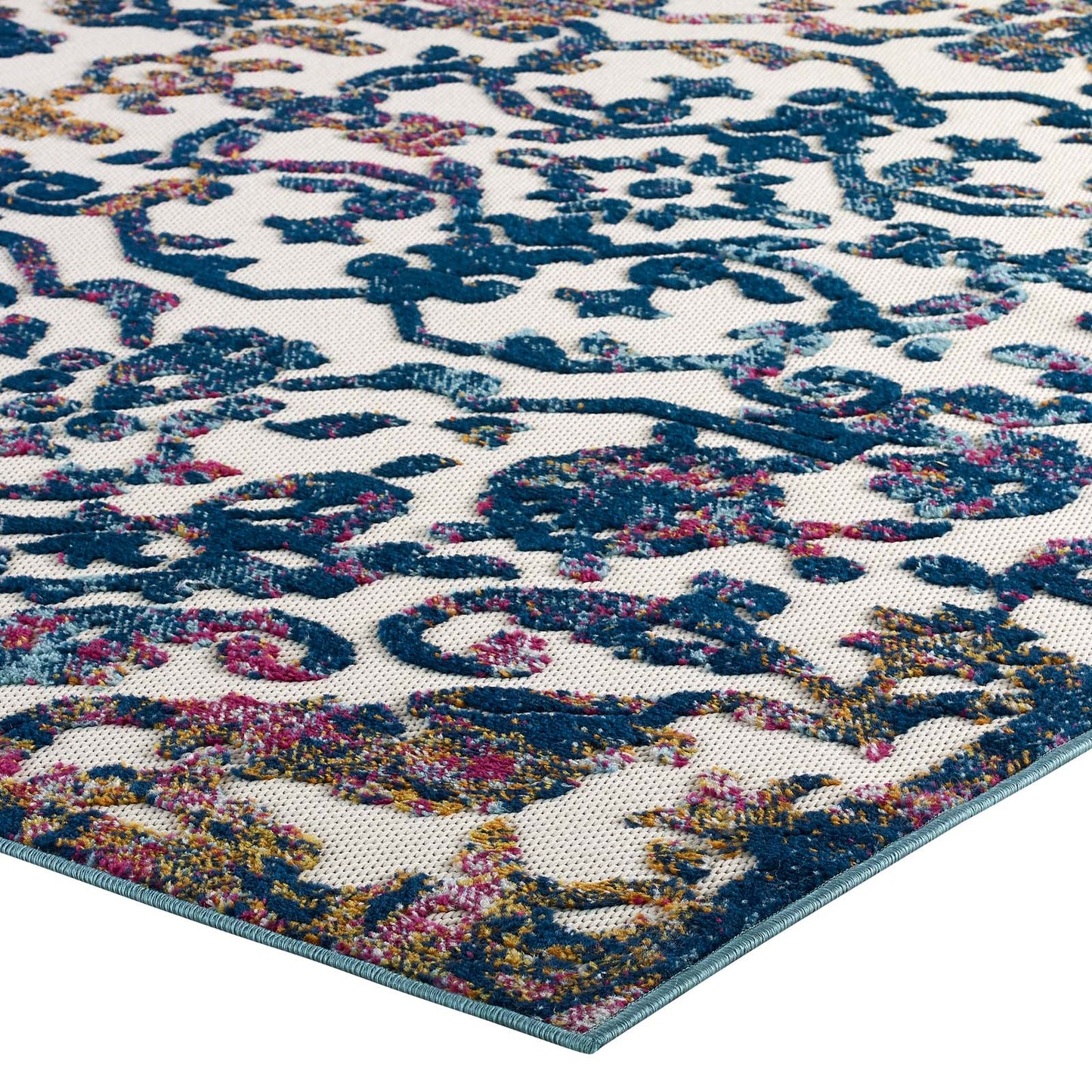 Reflect Primrose Ornate Floral Lattice 5x8 Indoor/Outdoor Area Rug by Modway